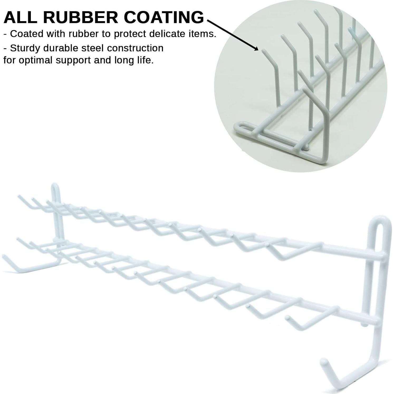 Organizador de Corbatas y Cinturones Huji Blanco 2 Piezas