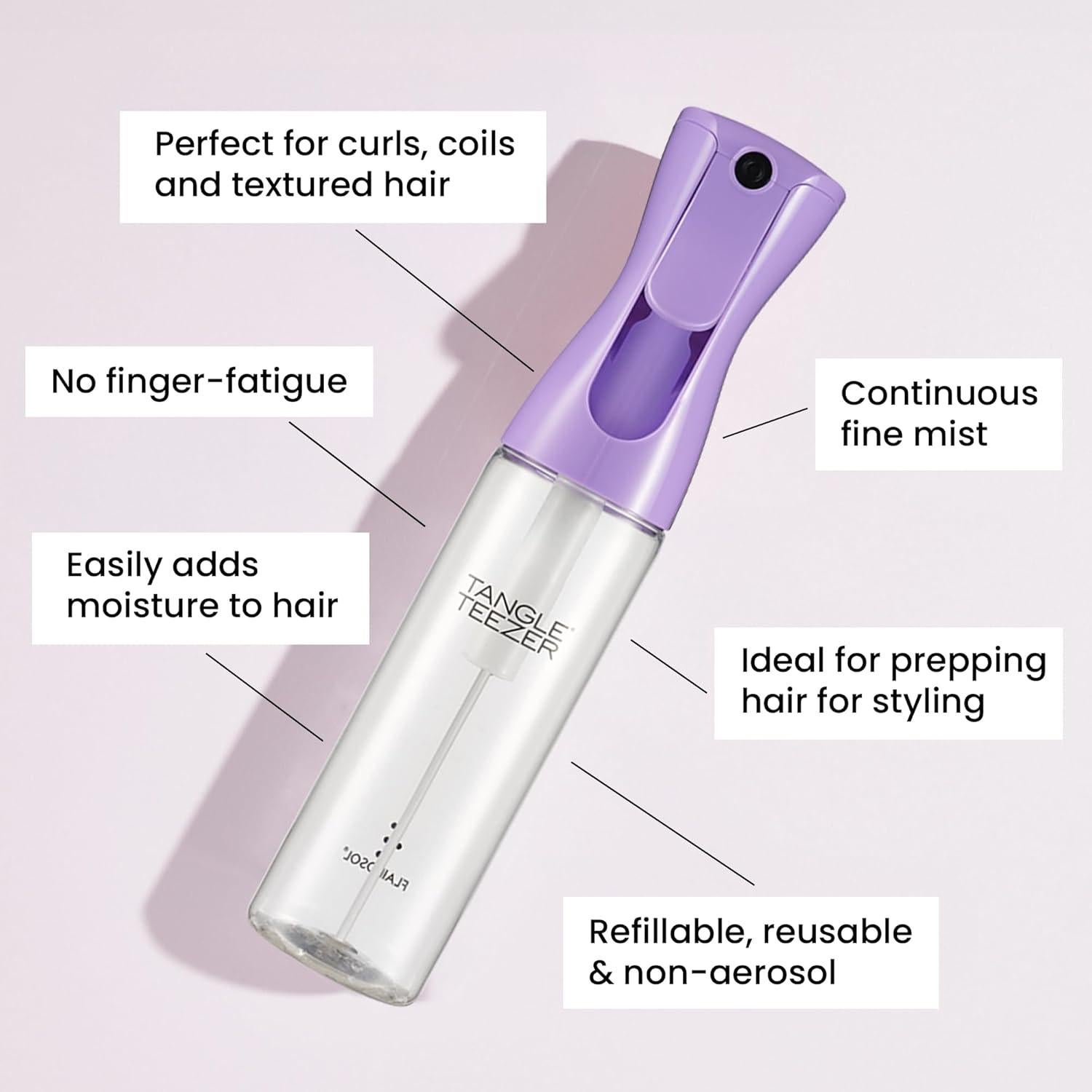 Botella de Spray Tangle Teezer 300 ml Reutilizable Lila