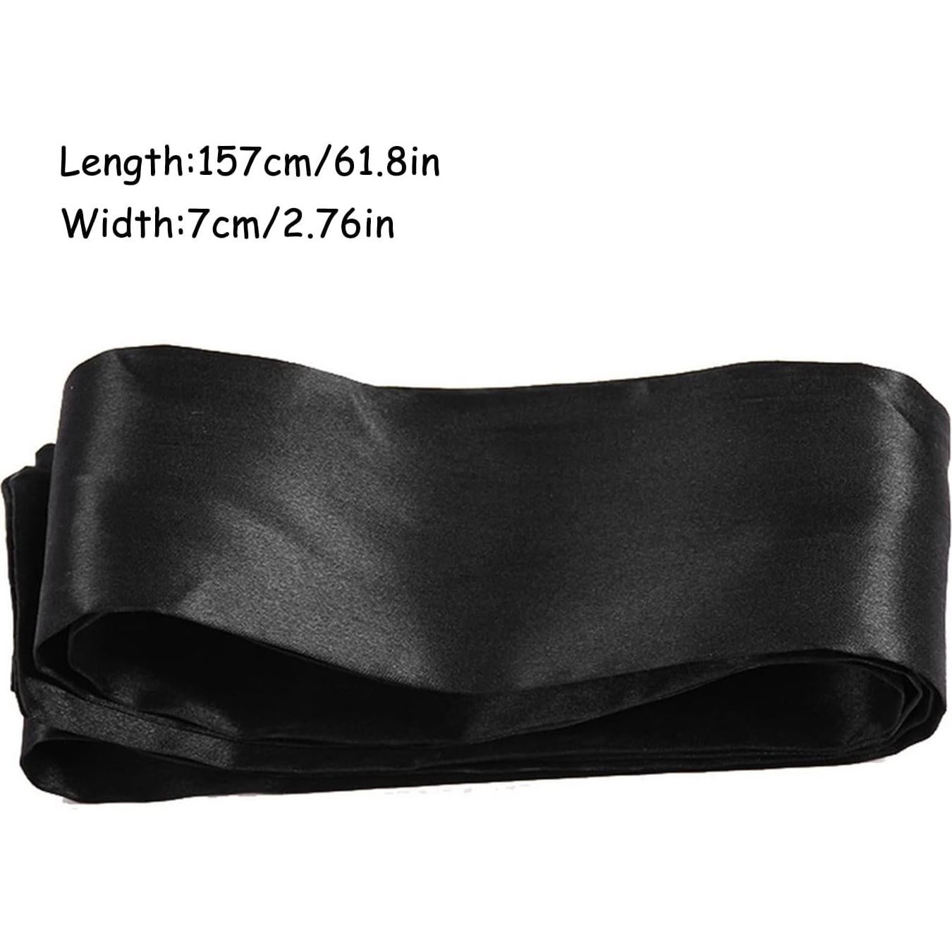 2 Piezas Máscara de Satín para Dormir Pimoys Ajustable Negro