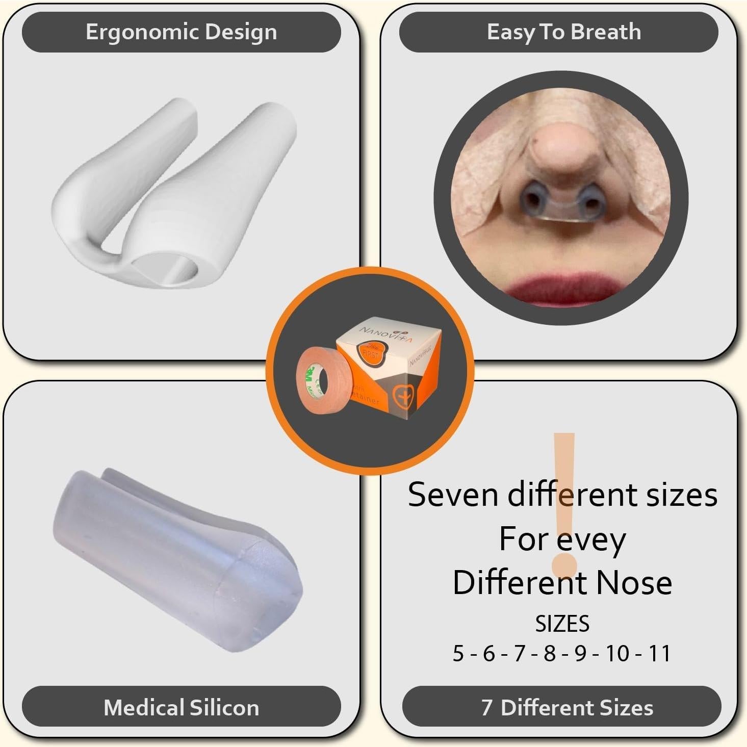 Retenedor de Nostril Nanovita + Cinta Quirúrgica Micropore