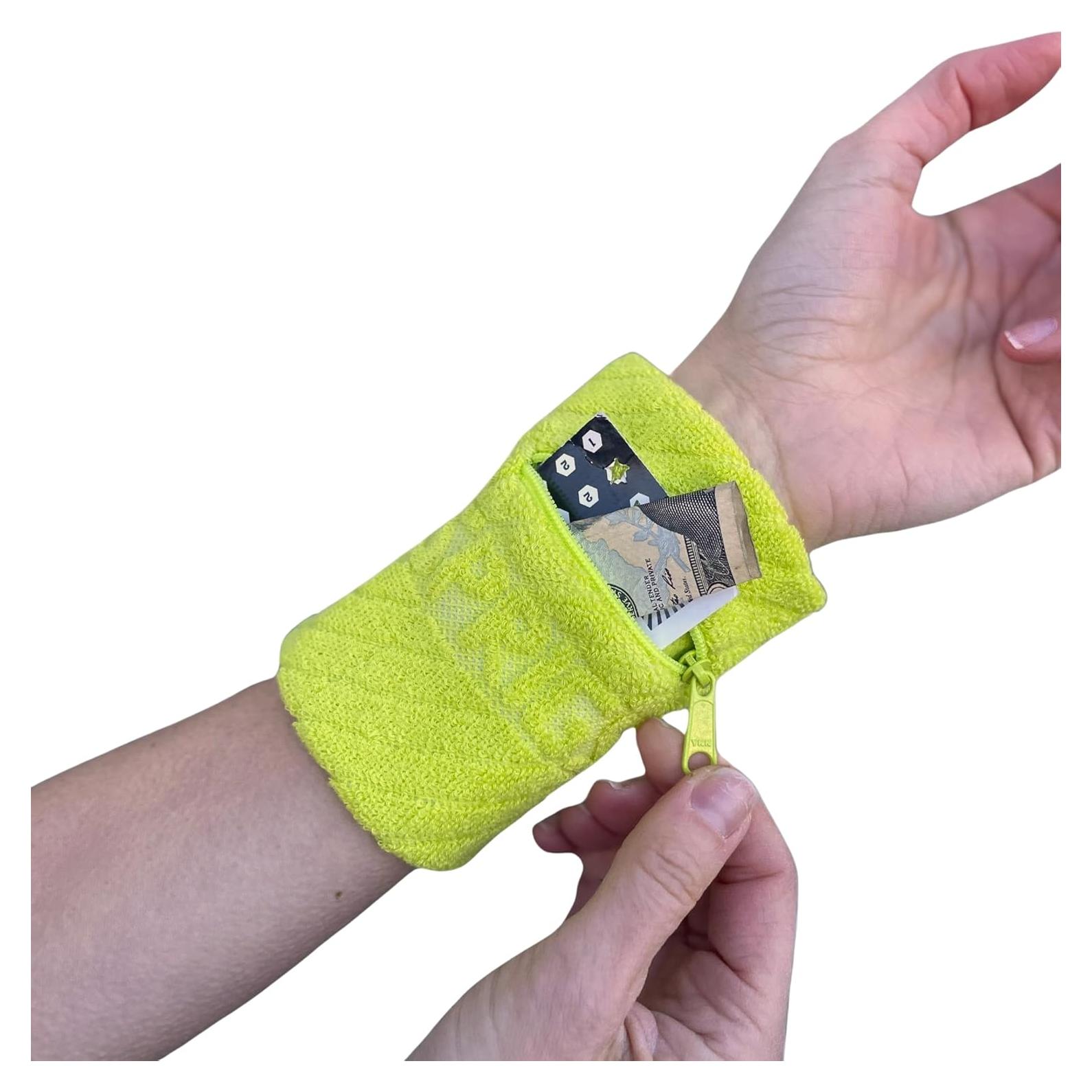 Banda de Muñeca Sprigs para Correr con Cremallera - Amarillo Cibernético - SM/MD