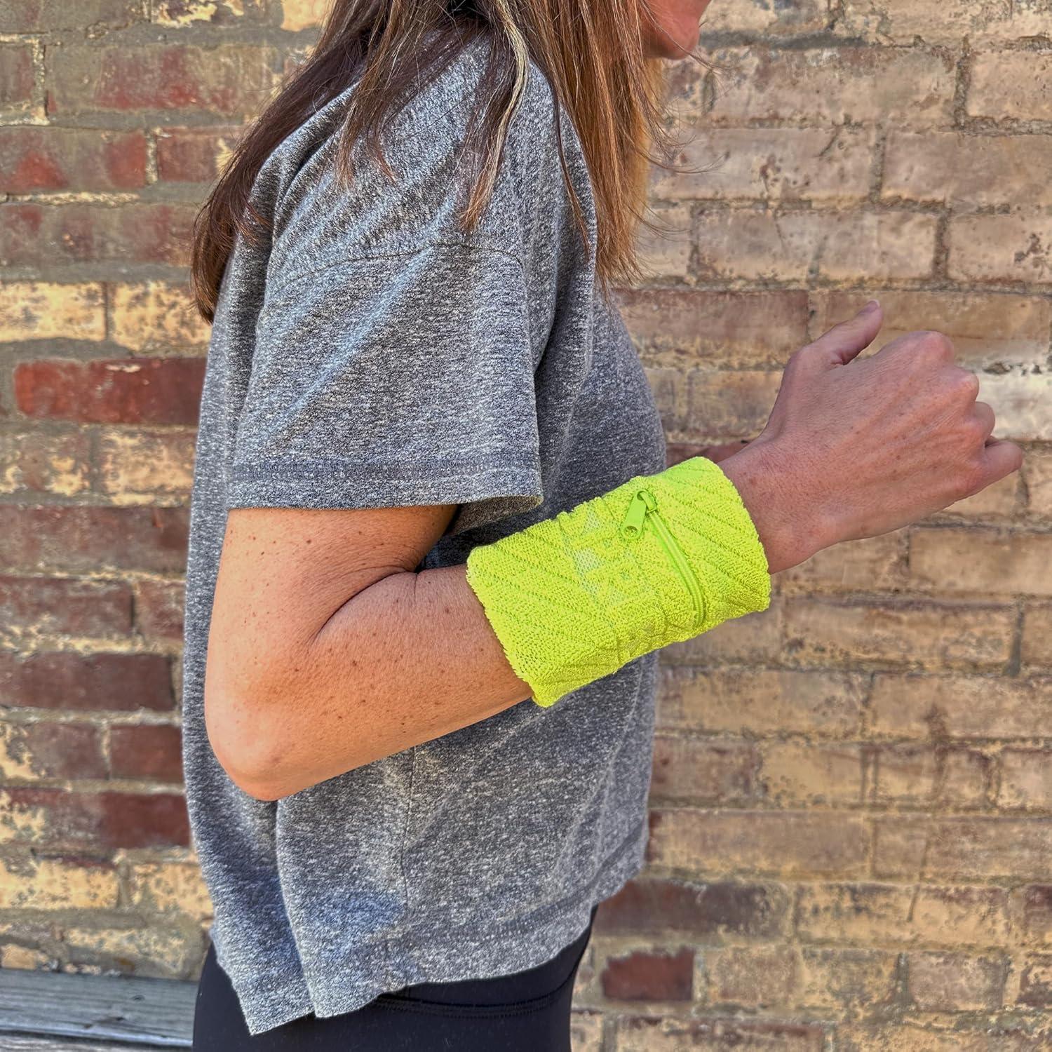 Banda de Muñeca Sprigs para Correr con Cremallera - Amarillo Cibernético - SM/MD
