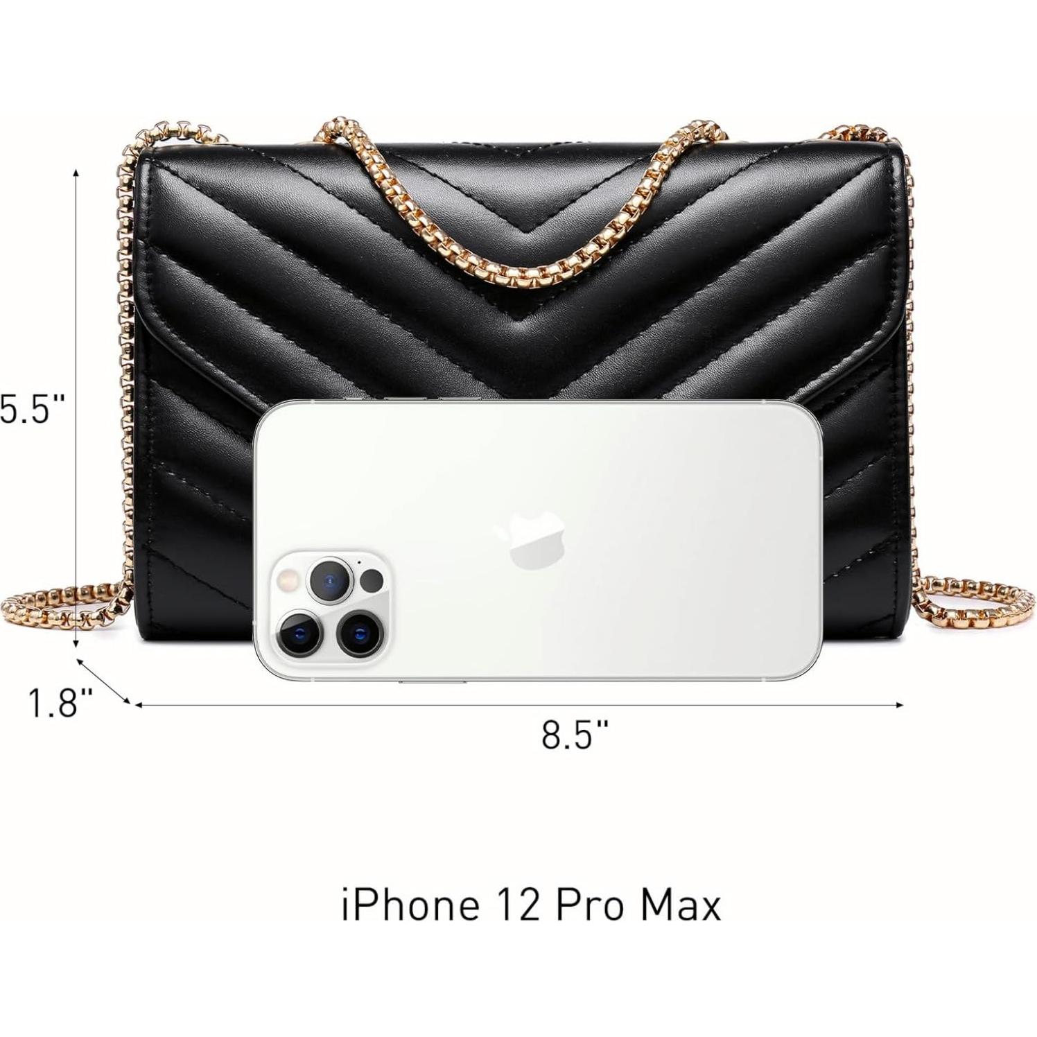 Bolso de mano cruzado acolchado Dasein para mujer negro