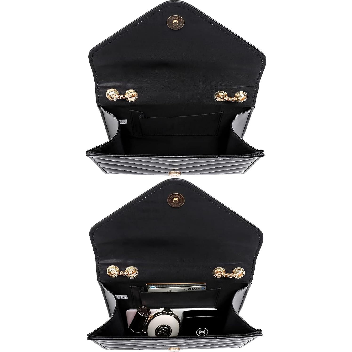 Bolso de mano cruzado acolchado Dasein para mujer negro