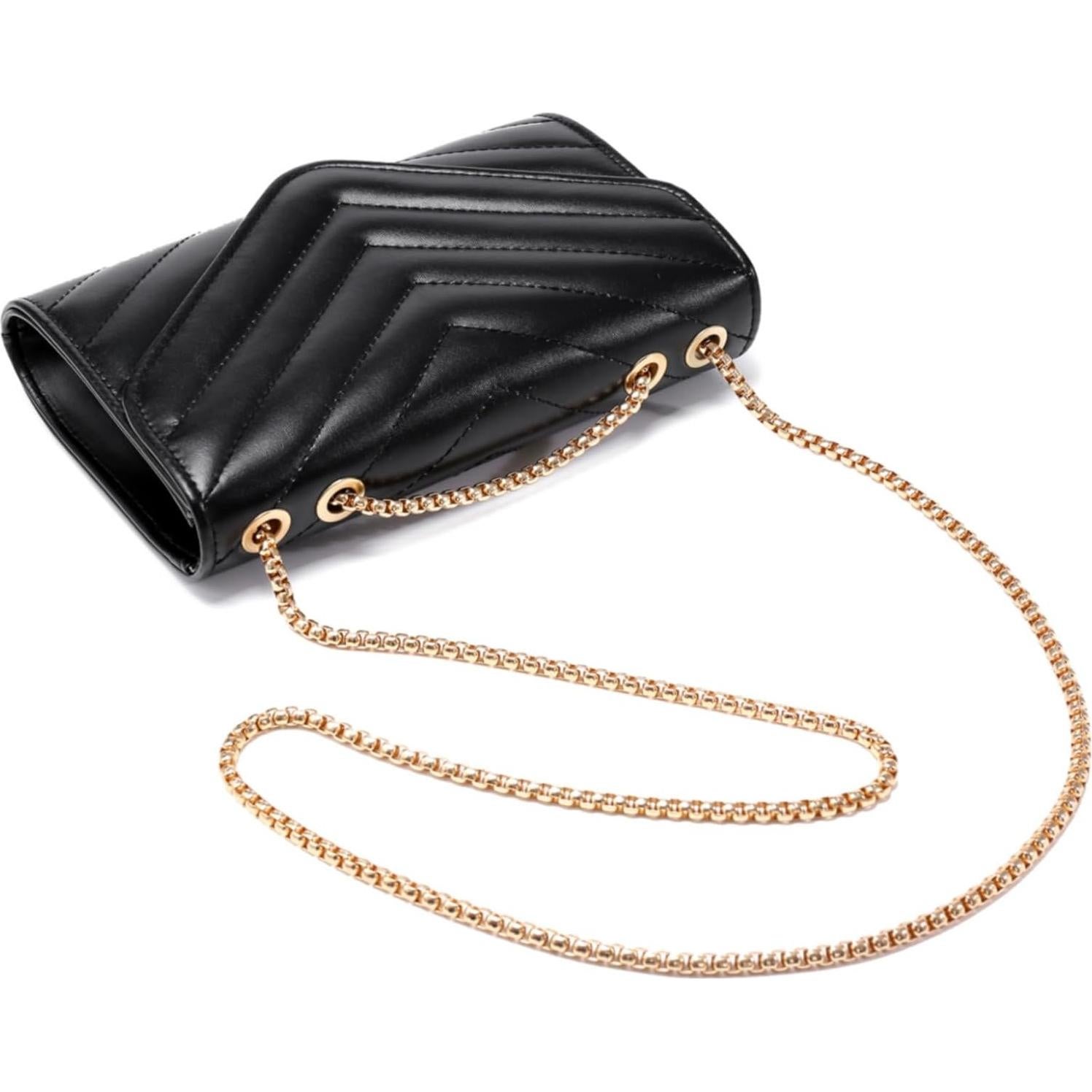 Bolso de mano cruzado acolchado Dasein para mujer negro