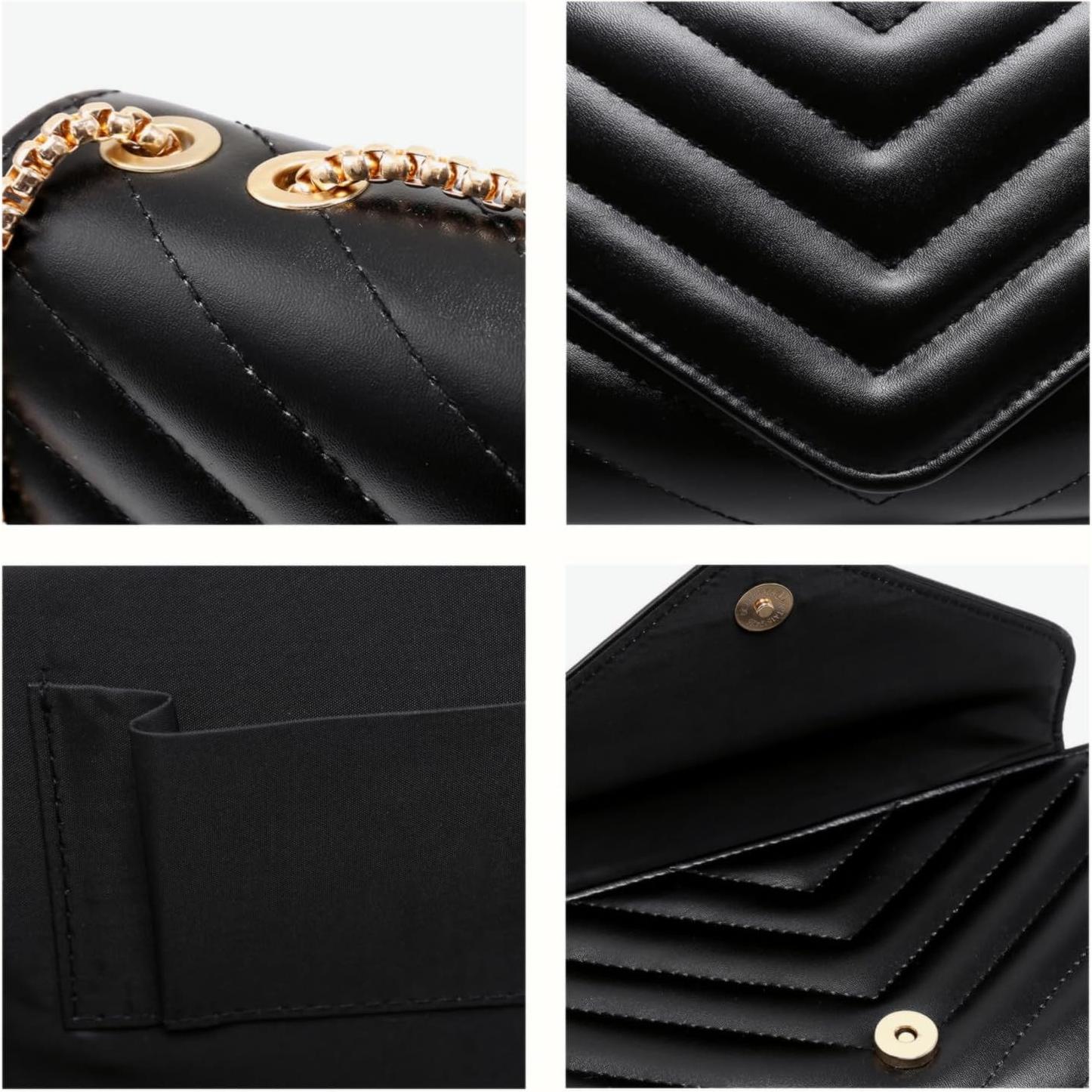 Bolso de mano cruzado acolchado Dasein para mujer negro