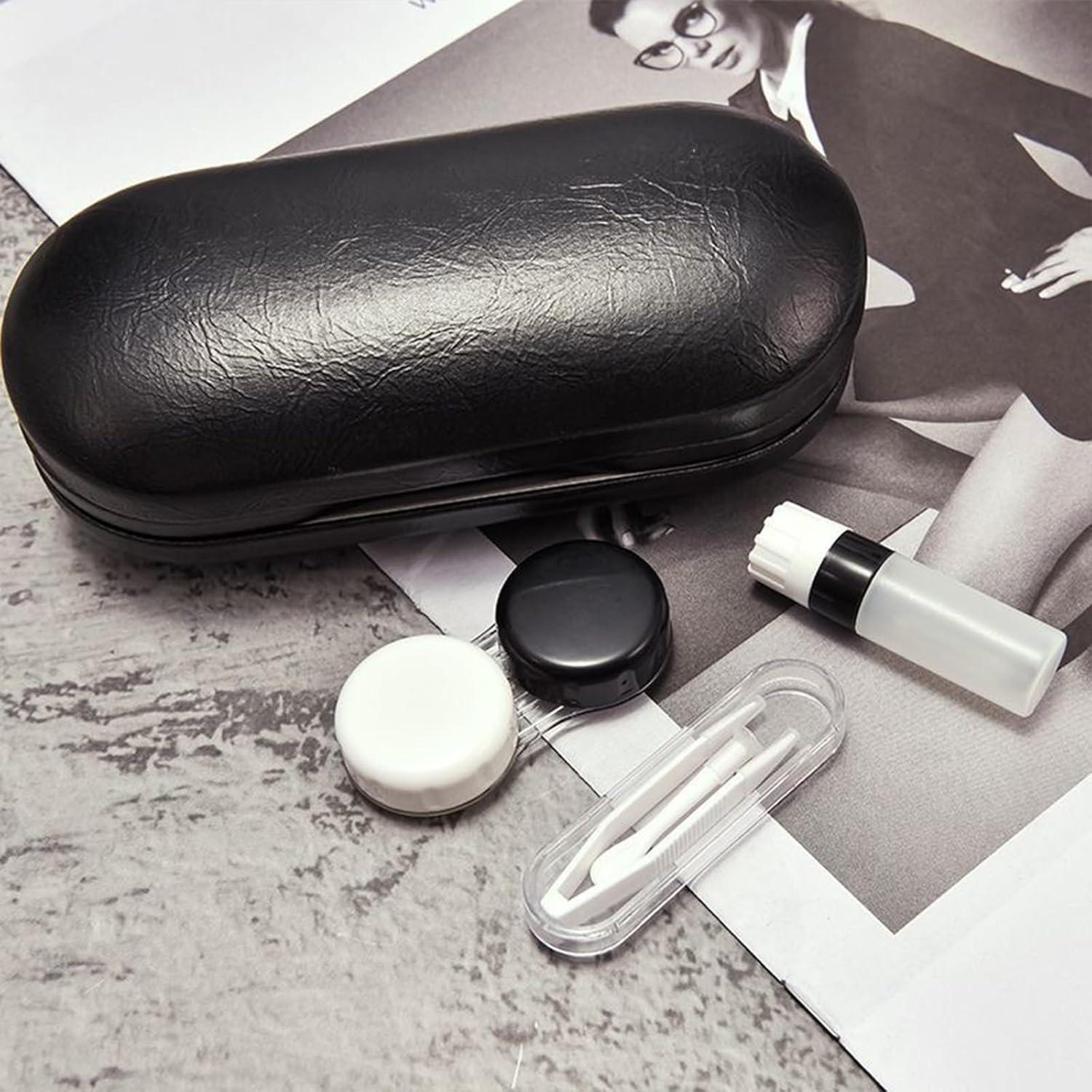Estuche 2 en 1 para Lentes de Contacto MUDOR Negro con Accesorios