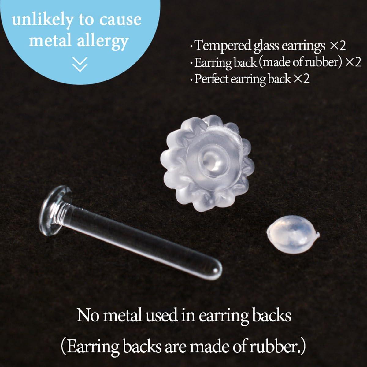 Pendientes de Stud Hipoalergénicos Piena 13mm Vidrio Templado