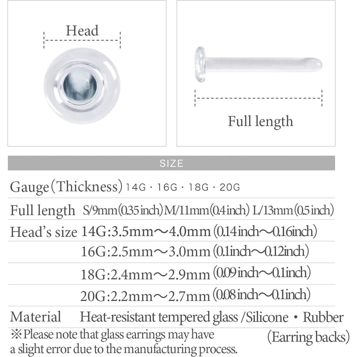 Pendientes de Stud Hipoalergénicos Piena 13mm Vidrio Templado