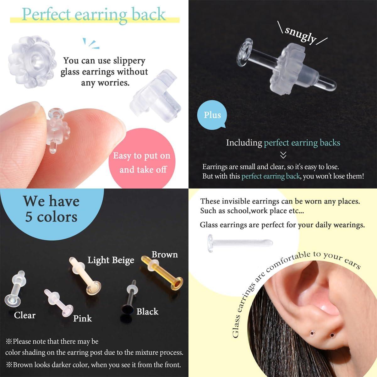 Pendientes de Stud Hipoalergénicos Piena 13mm Vidrio Templado