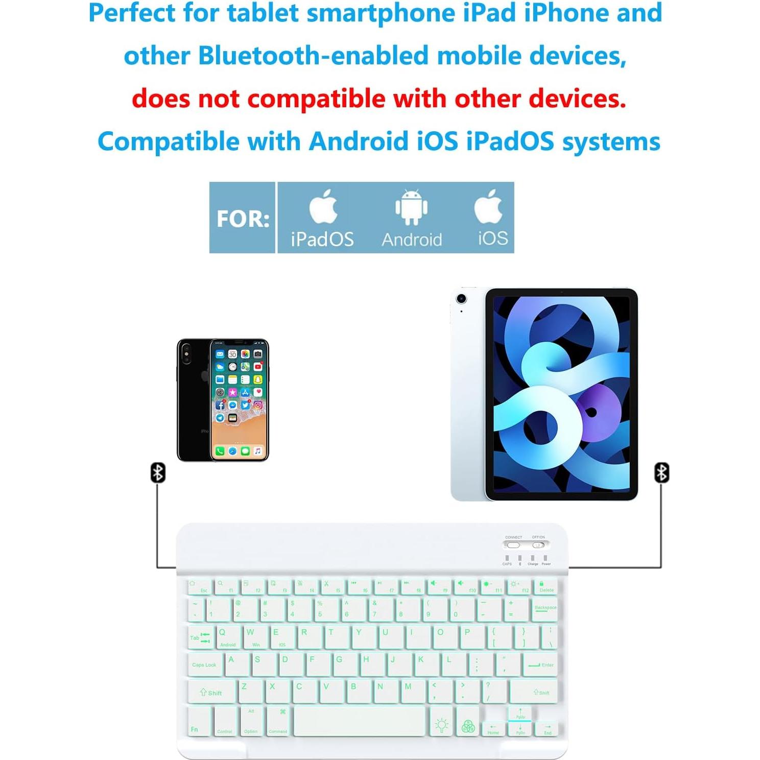 Teclado Bluetooth Retroiluminado TOHAKATA para iPad y iPhone