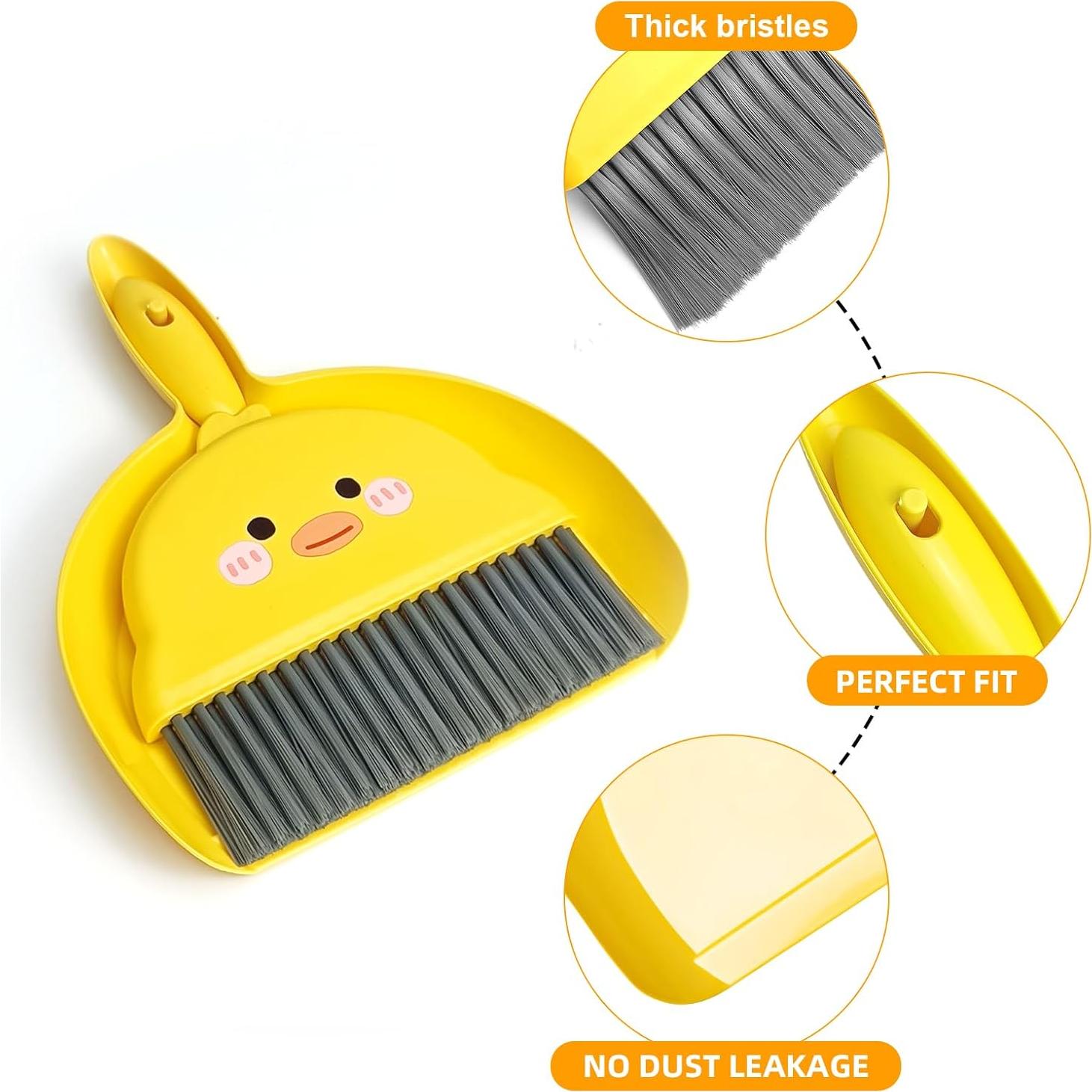 Juego de Escoba y Recogedor Mini LUOKER Pollito Amarillo