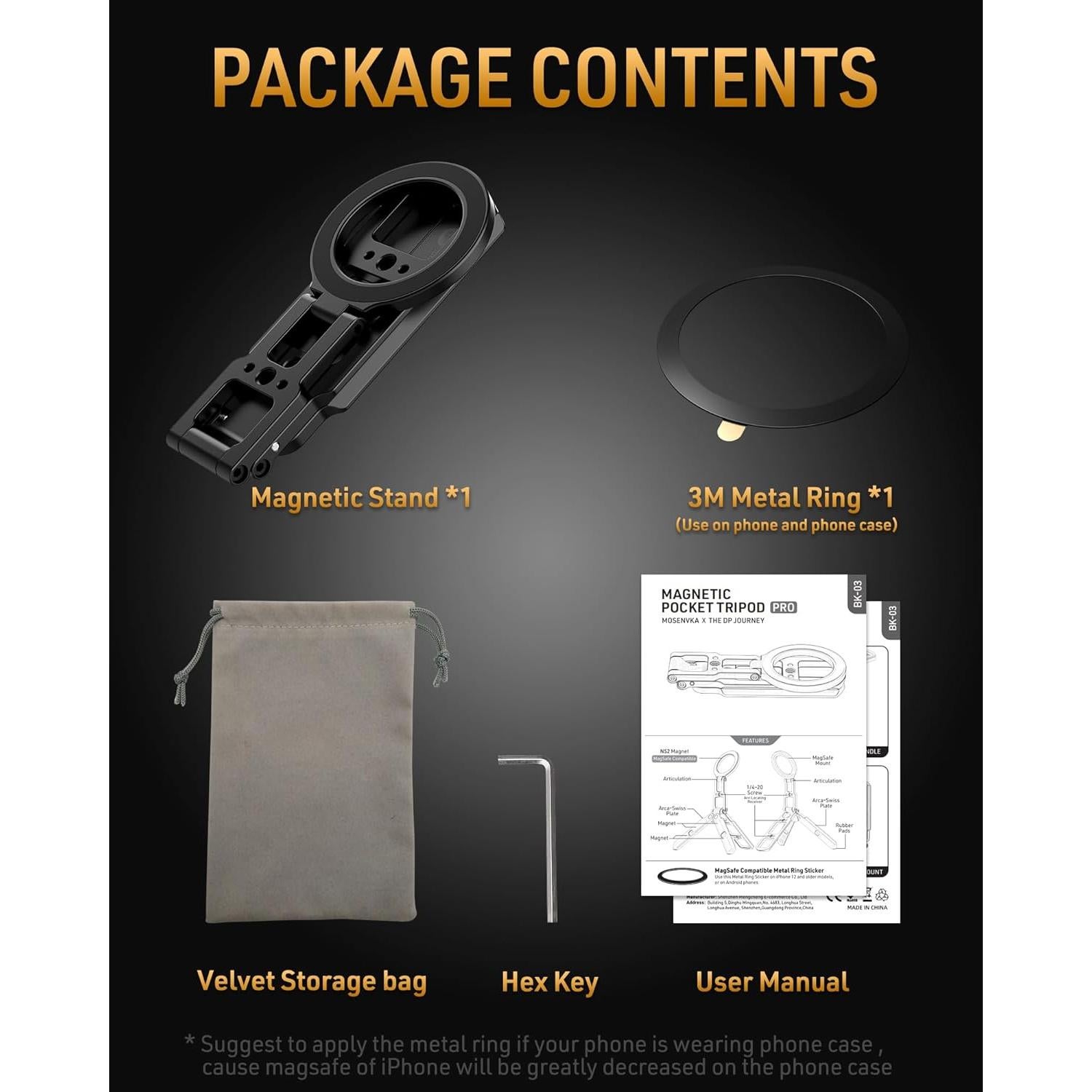 Soporte de Teléfono Magnético Plegable MOSENVKA BK03 Gris