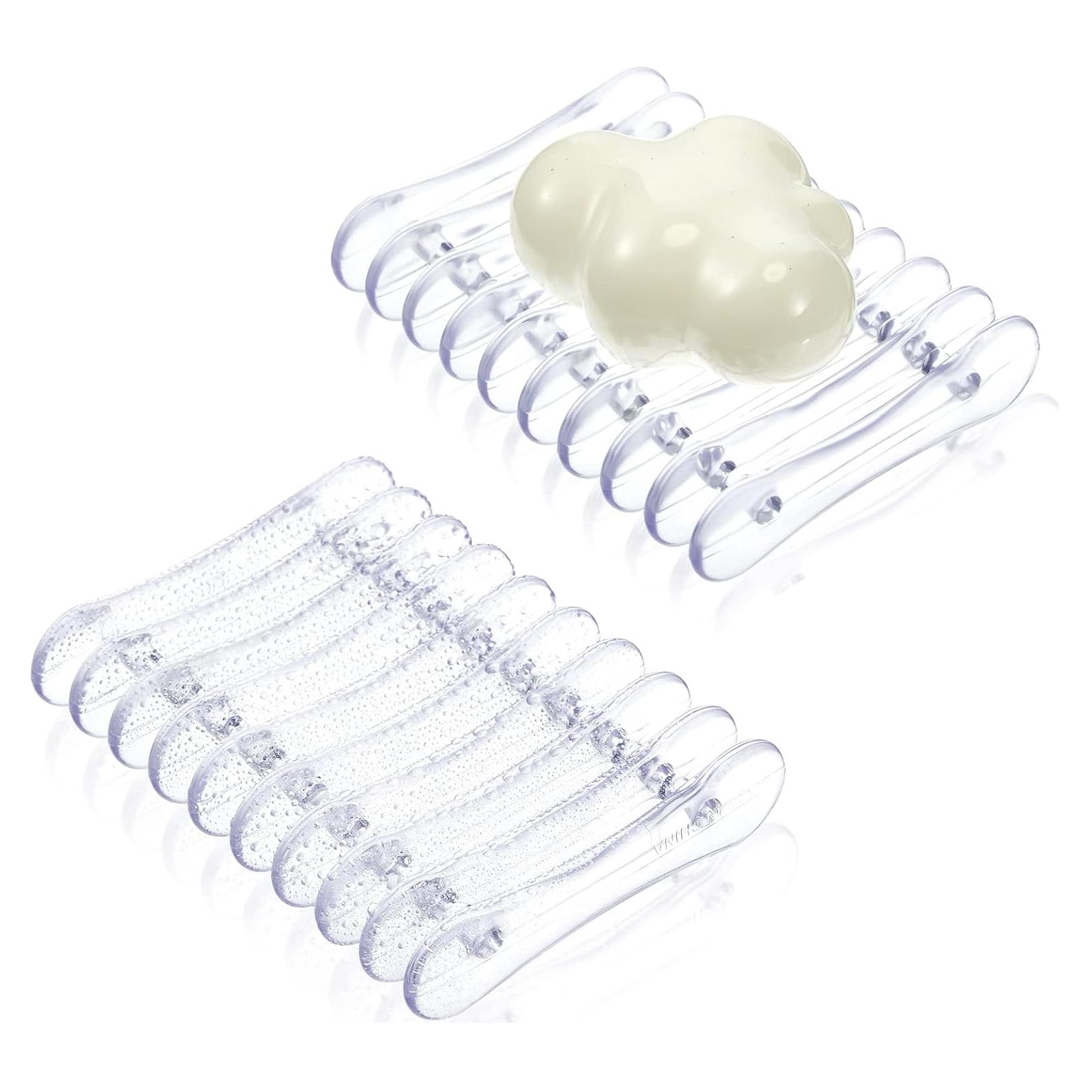 Soporte de Jabón de Plástico CHENGU 2 Piezas Drenante Transparente