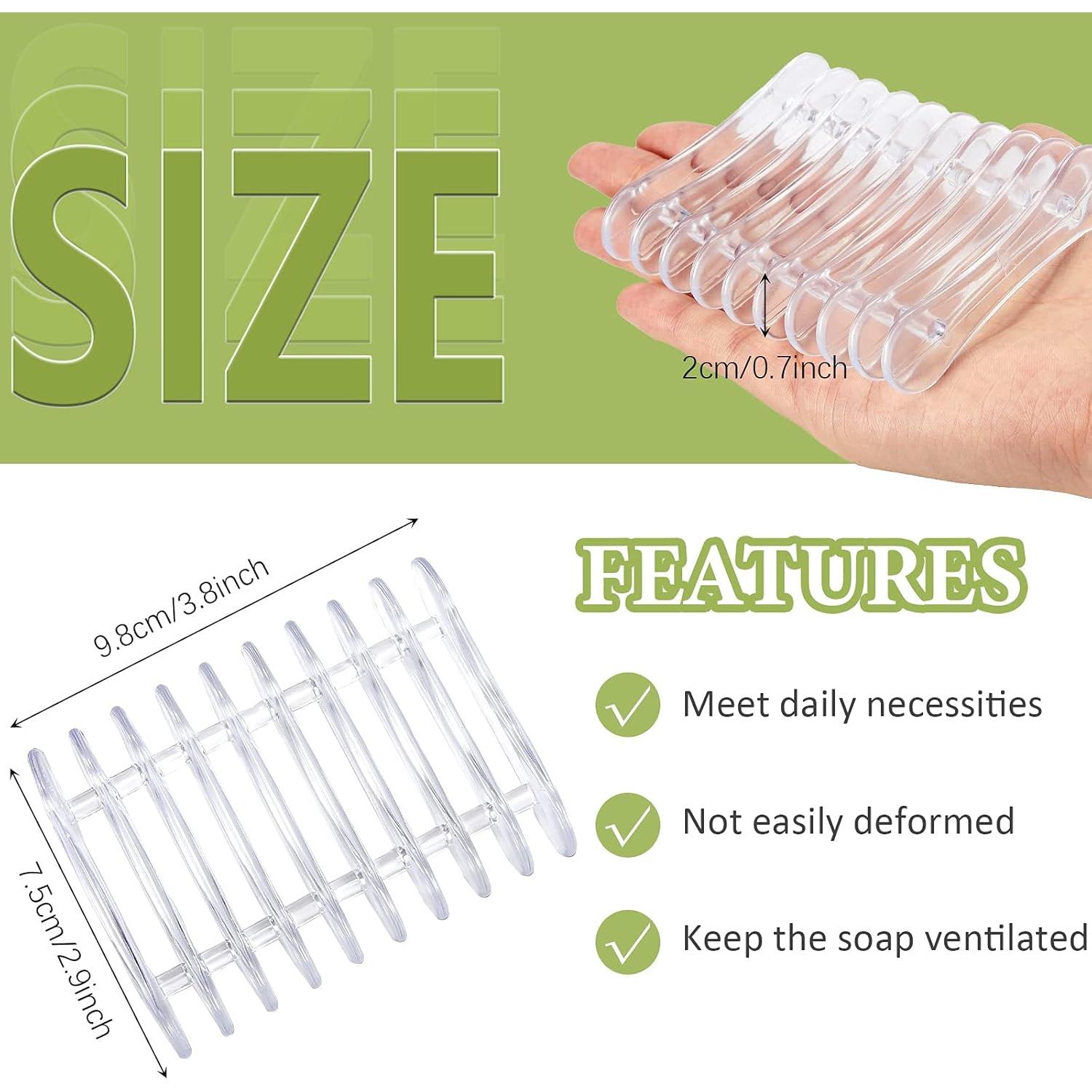 Soporte de Jabón de Plástico CHENGU 2 Piezas Drenante Transparente