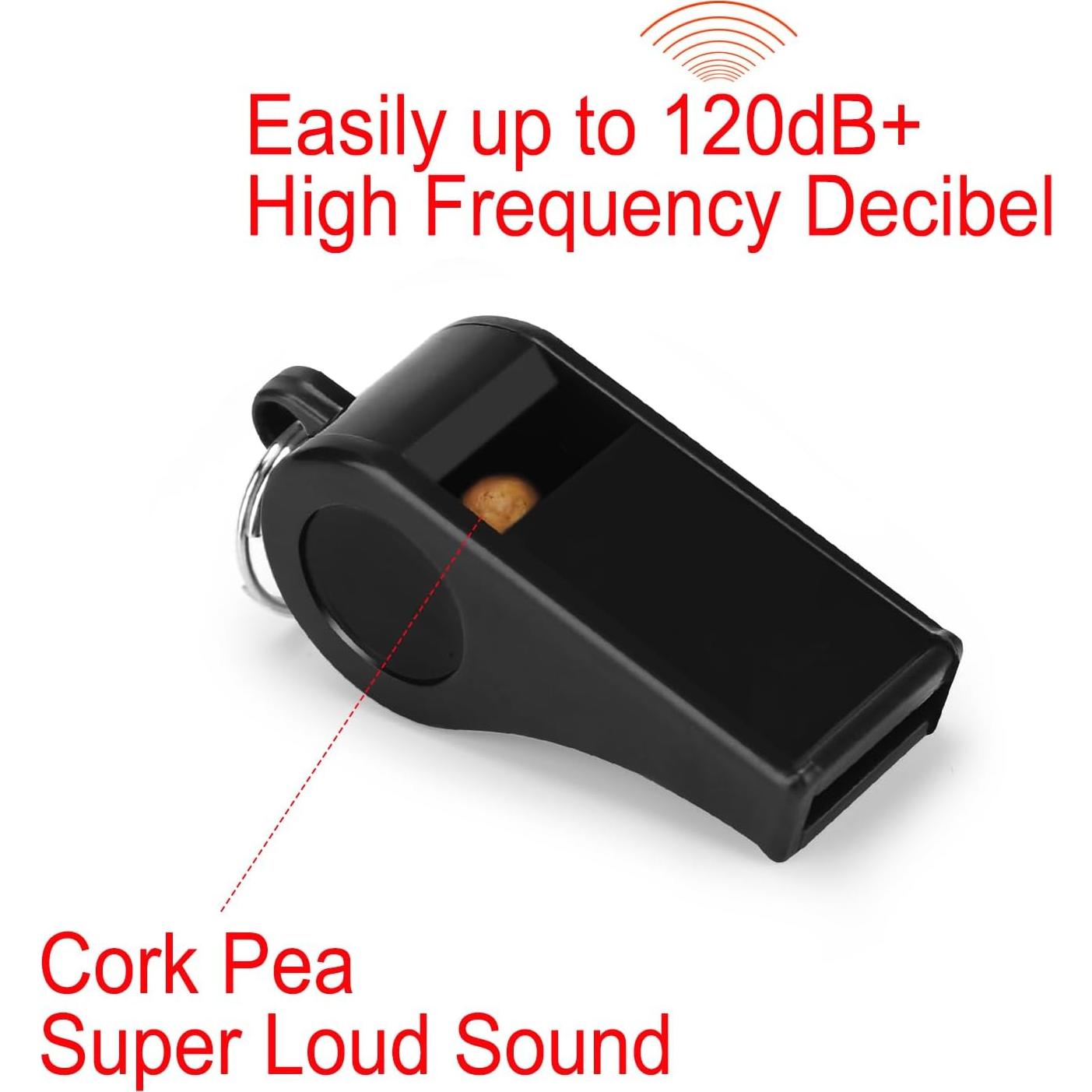 Silbato Fya Sports Negro con Cordón - 120dB, 2 Unidades