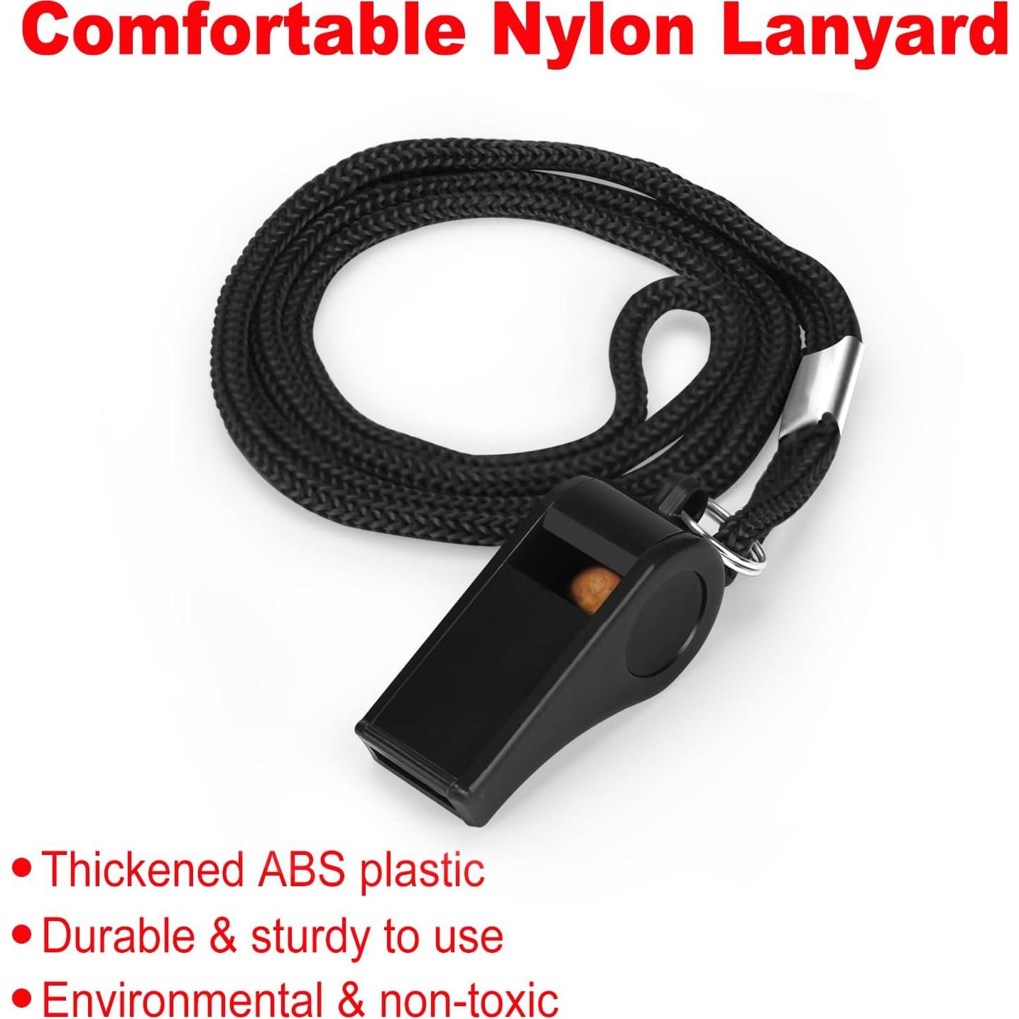 Silbato Fya Sports Negro con Cordón - 120dB, 2 Unidades