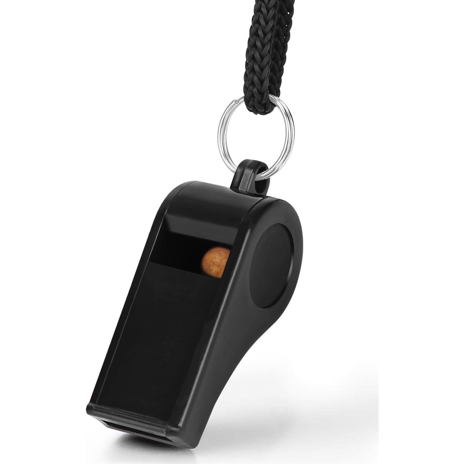 Silbato Fya Sports Negro con Cordón - 120dB, 2 Unidades