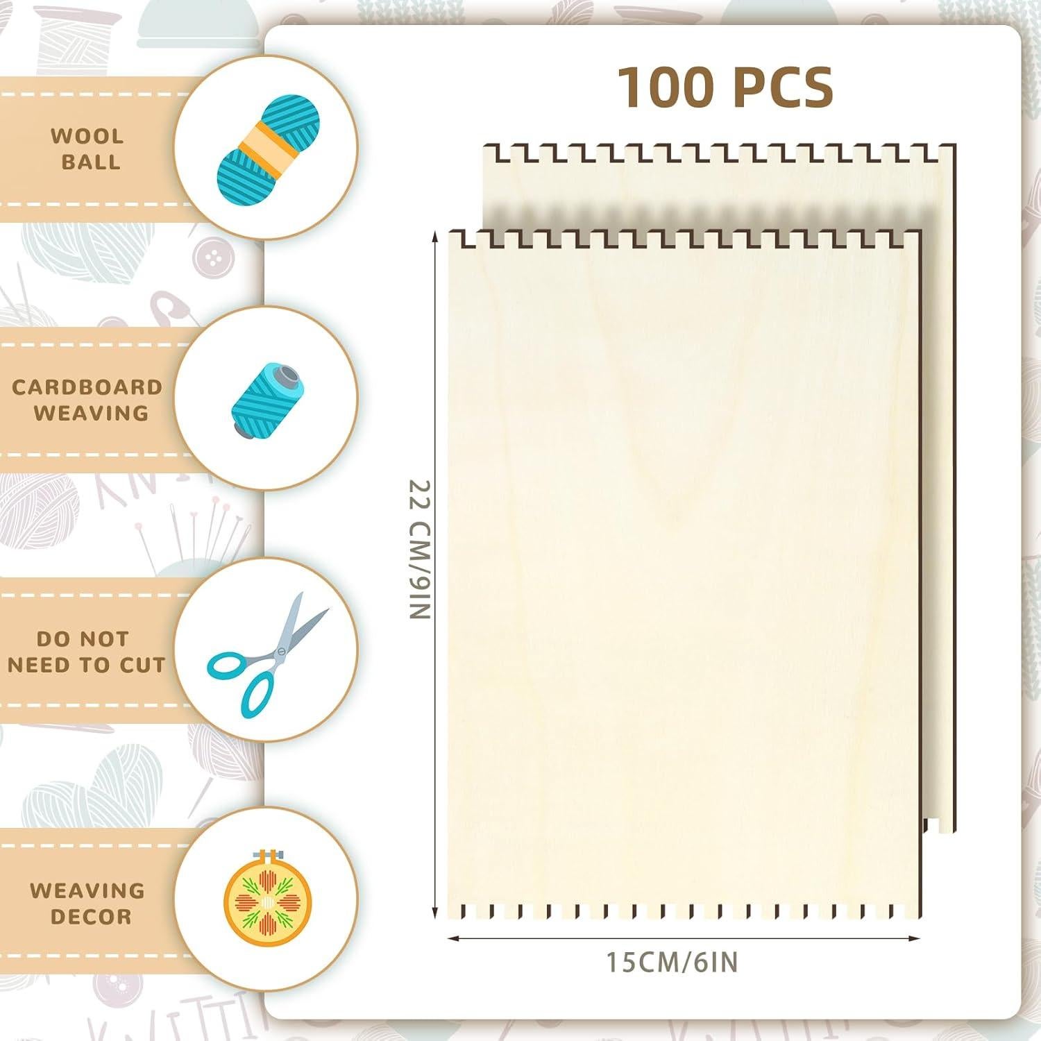 Telar de Madera Minatee 18 Piezas para Tejer 15x22 cm