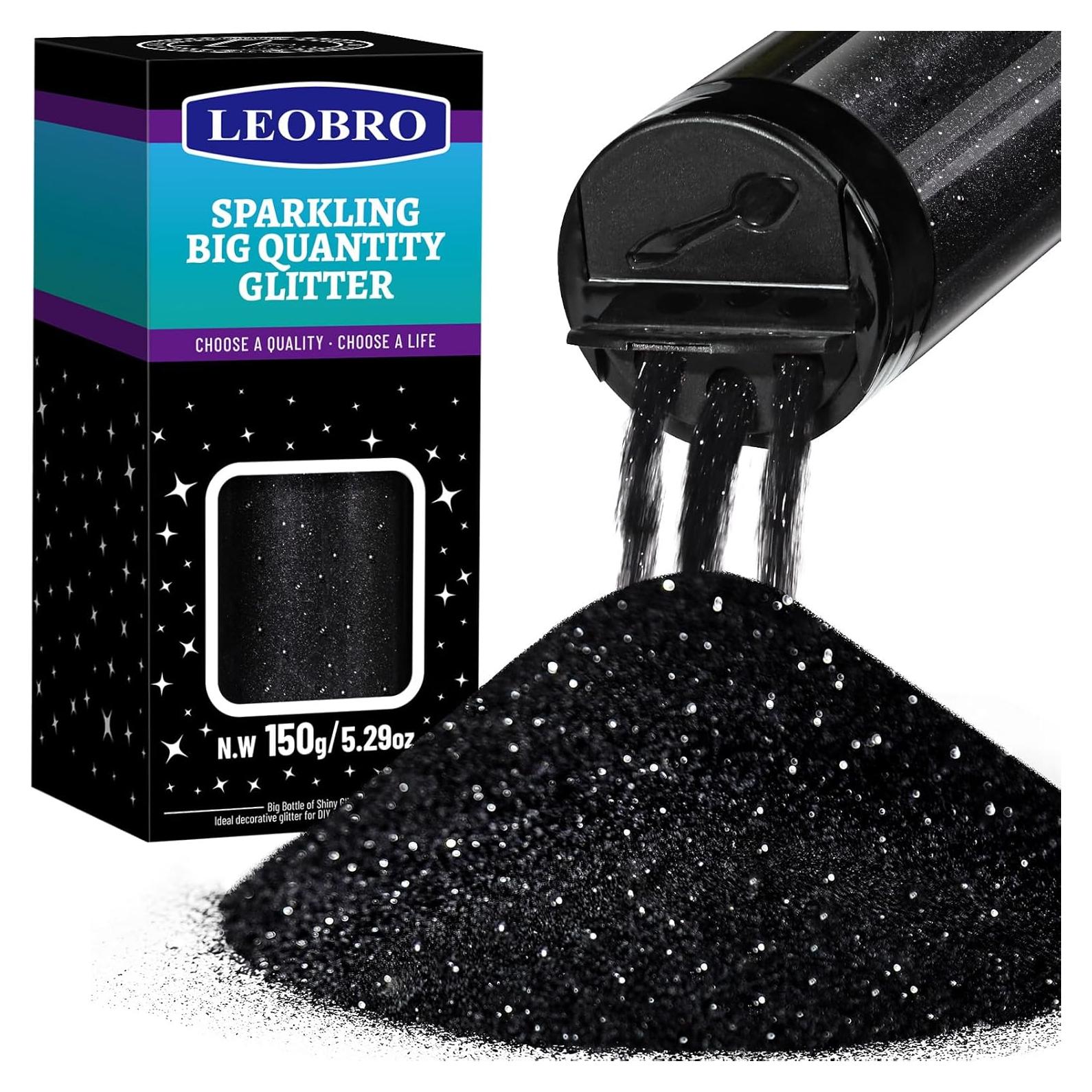 Purpurina Negra Brillante LEOBRO 150g para Manualidades DIY