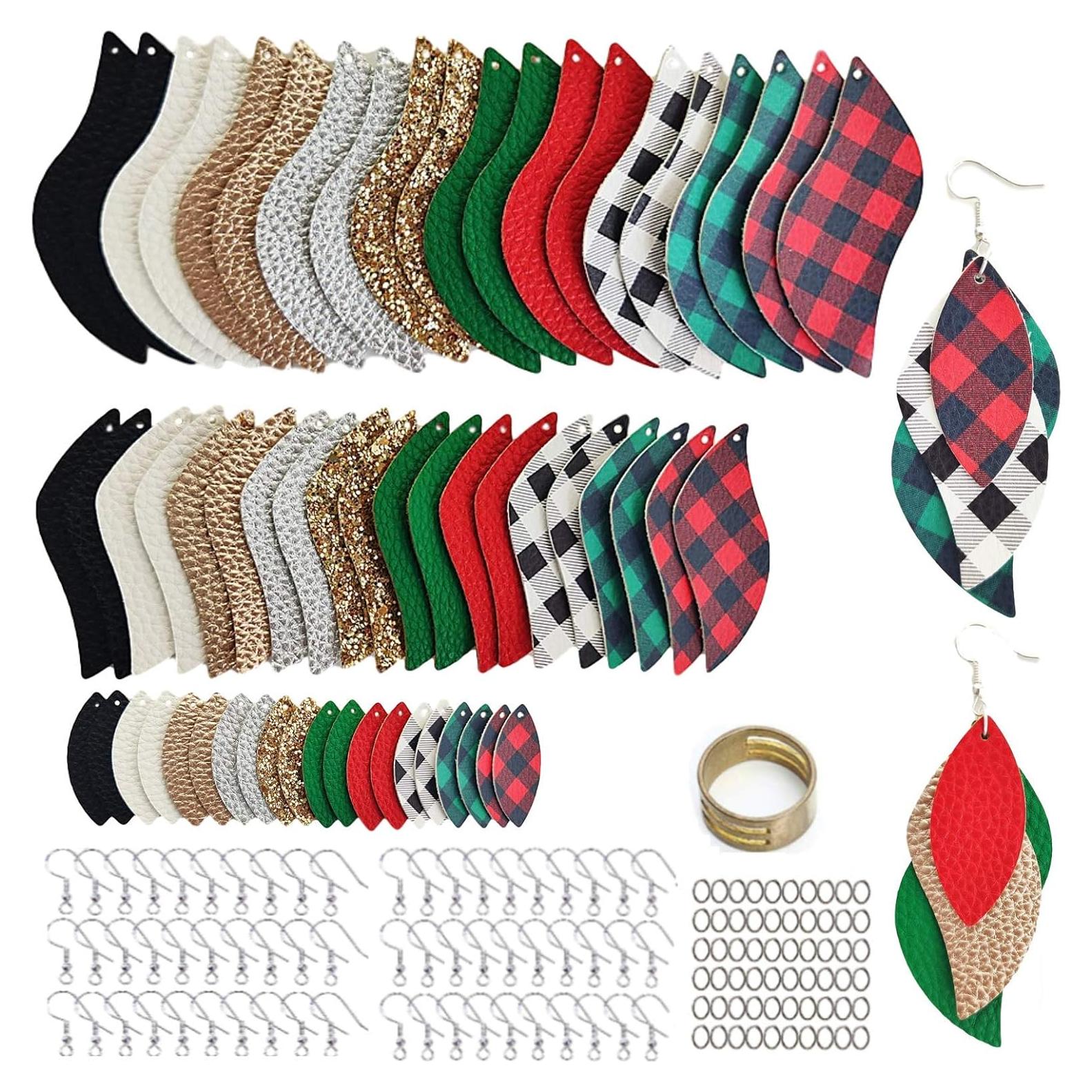 Kit de Fabricación de Pendientes AOUXSEEM 181 Piezas Cuero Sintético