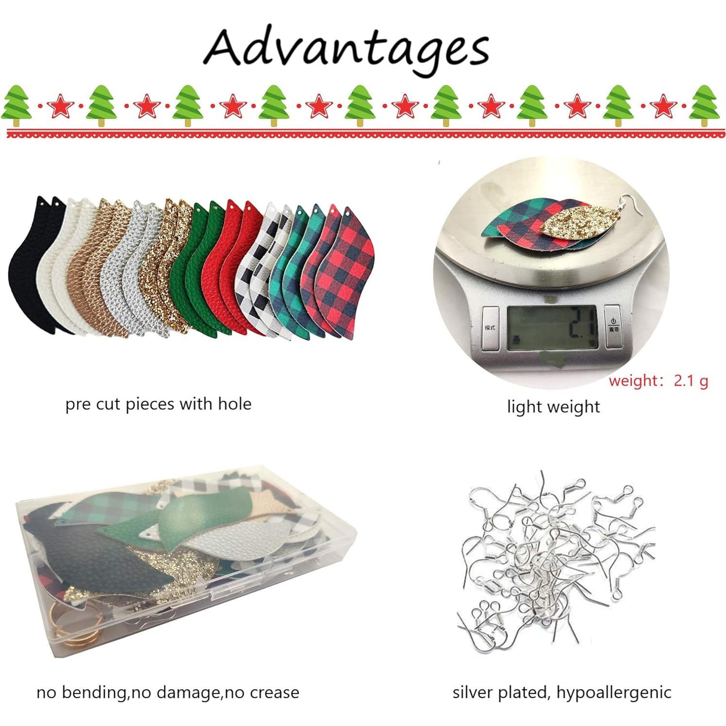 Kit de Fabricación de Pendientes AOUXSEEM 181 Piezas Cuero Sintético