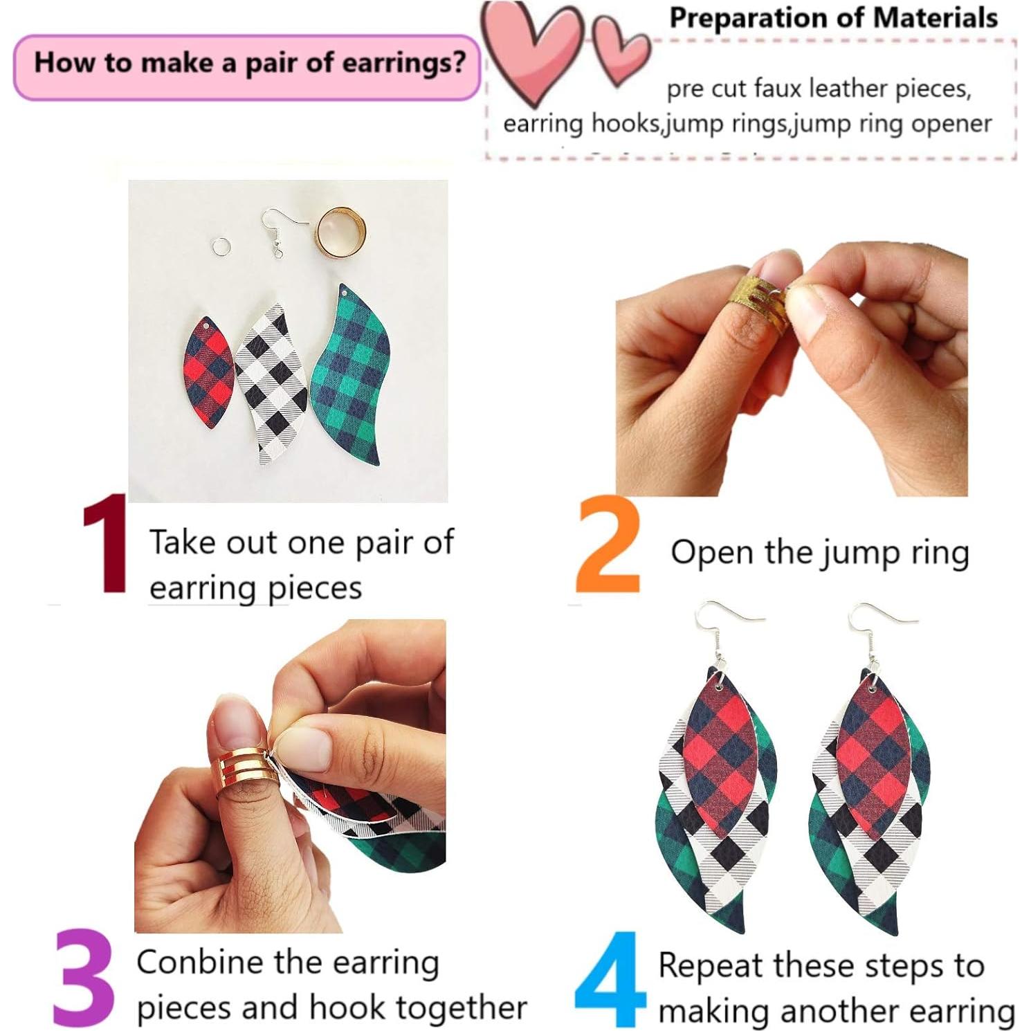 Kit de Fabricación de Pendientes AOUXSEEM 181 Piezas Cuero Sintético