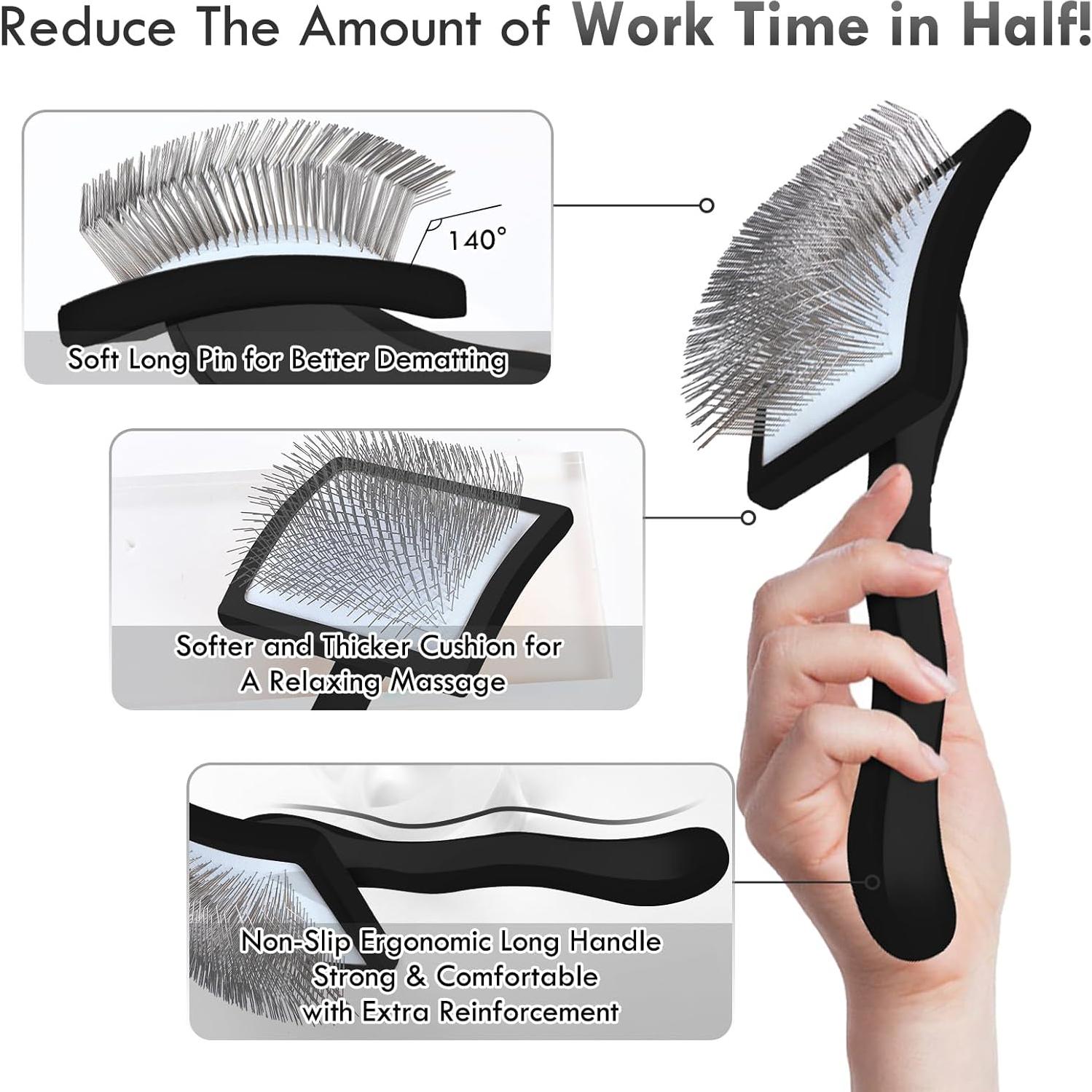 Cepillo Slicker para Perros COZYGIFT Grande Negro - Aseo Efectivo