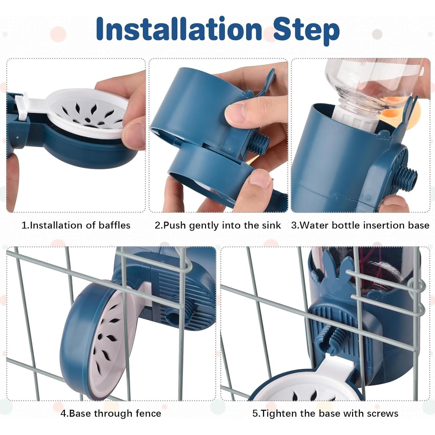 Dispensador de Agua para Conejos Kathson 0.5L Sin Goteo