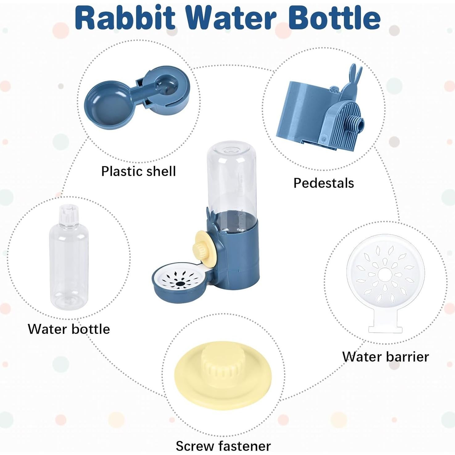 Dispensador de Agua para Conejos Kathson 0.5L Sin Goteo