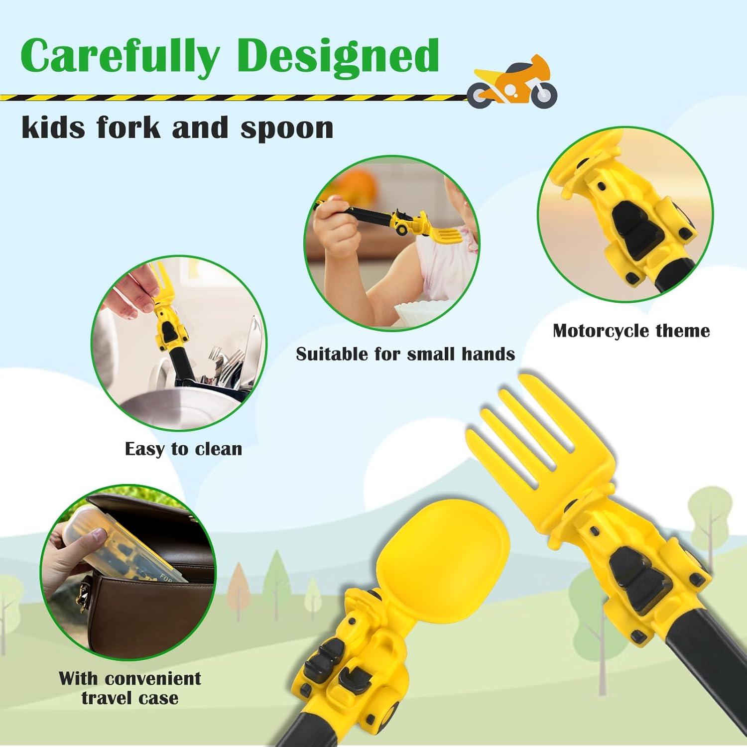 Set de Utensilios para Niños Deinyi - Cuchara y Tenedor Amarillo
