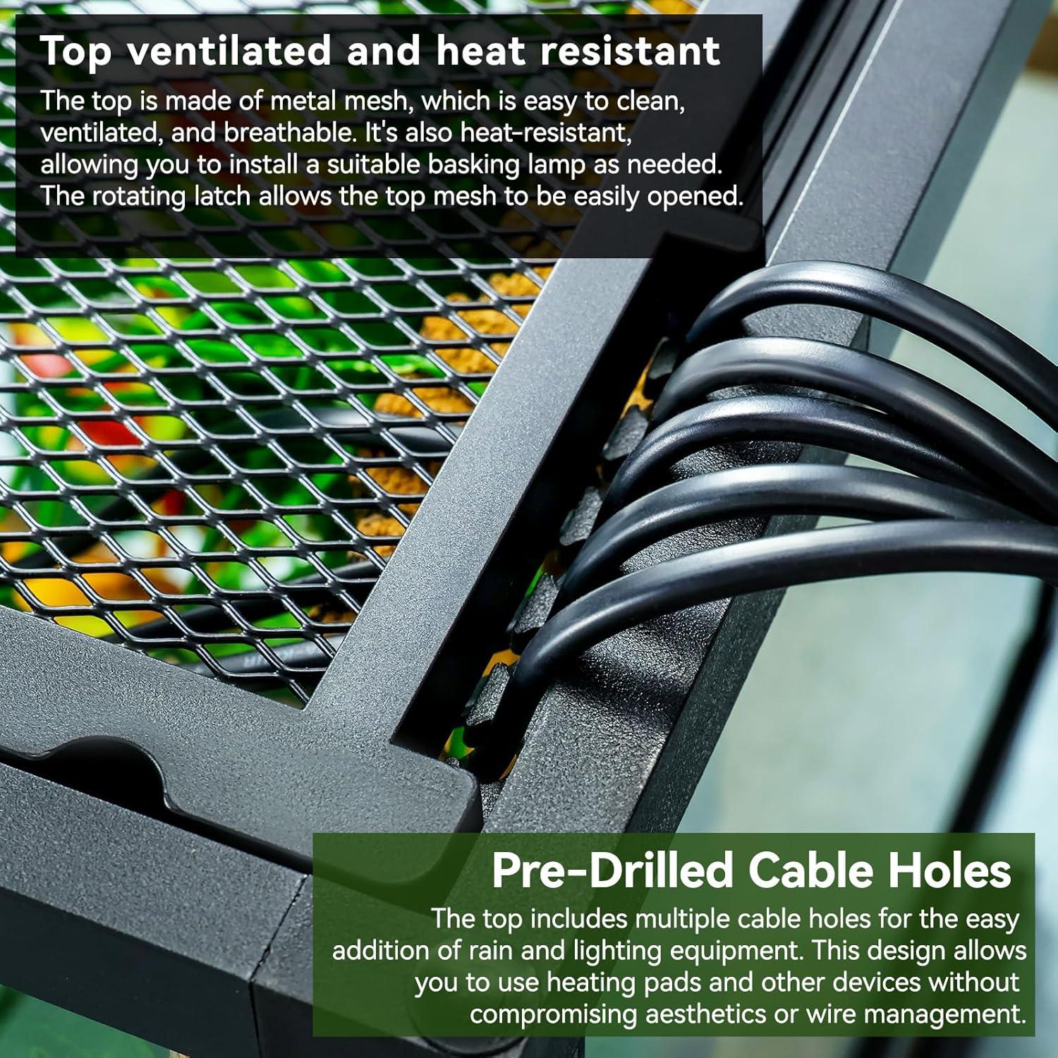 Tanque de Reptiles de Vidrio 45.72x30.48x30.48 cm Binano