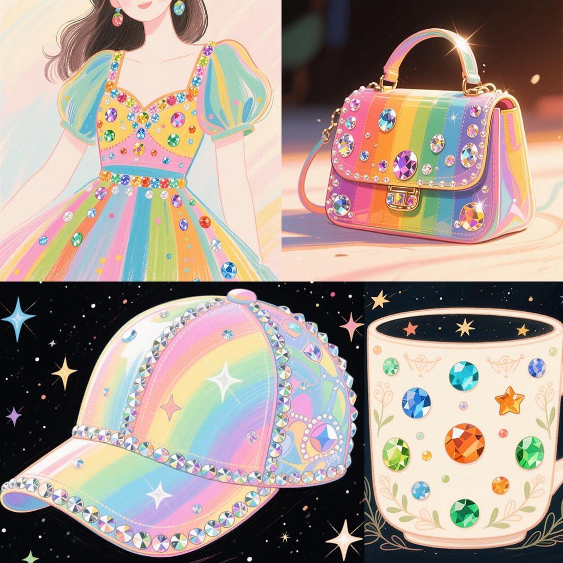 Mezcla de 1440 gemas acrílicas Aguamarina AB 3-10mm para manualidades