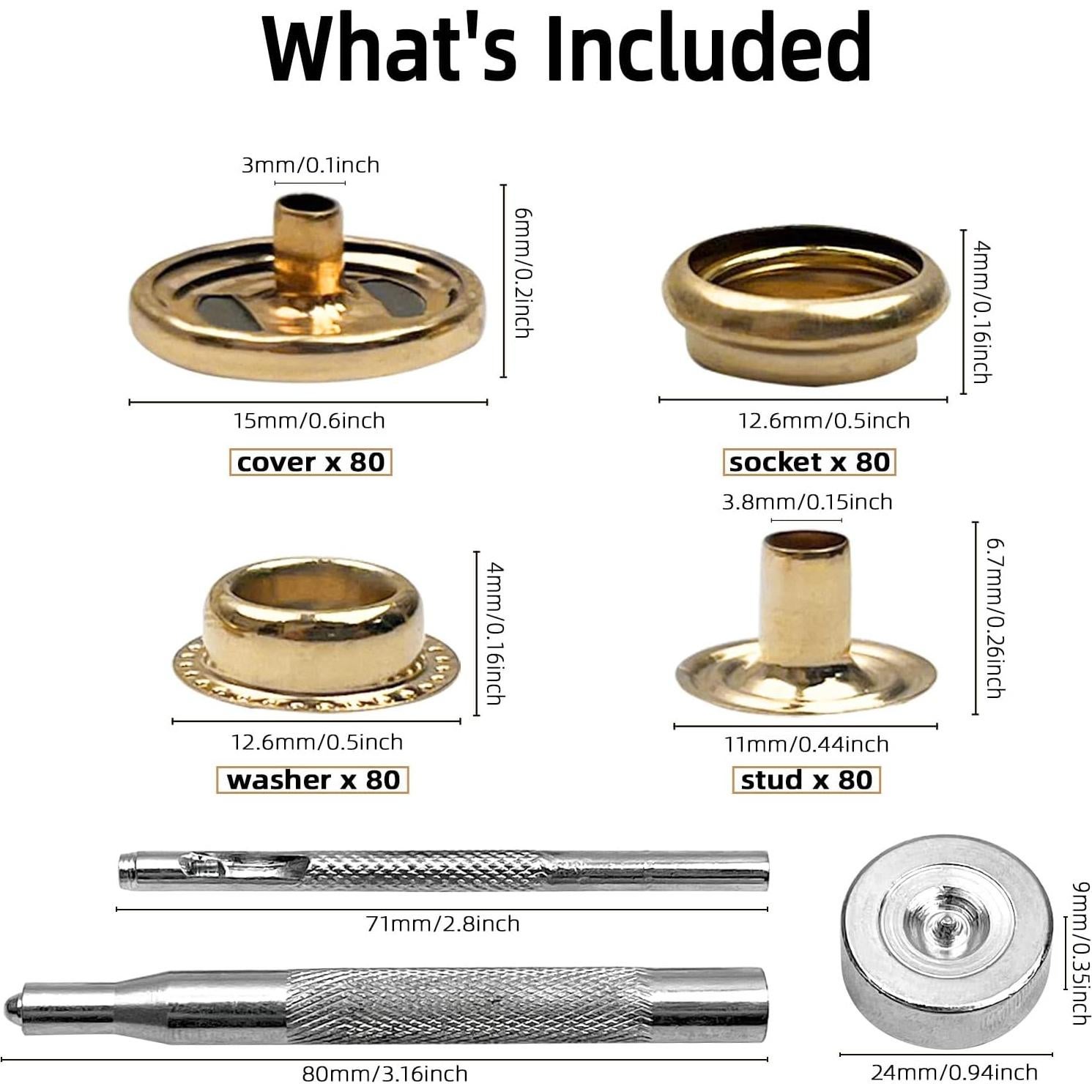 Kit de Broches de Acero Inoxidable GTAAOY 15mm 320PCS