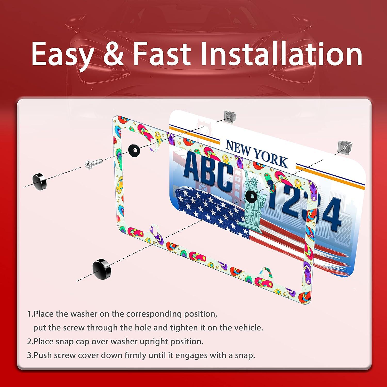 Marco de Placa de Licencia UNINDREM Acero Inoxidable Colorido