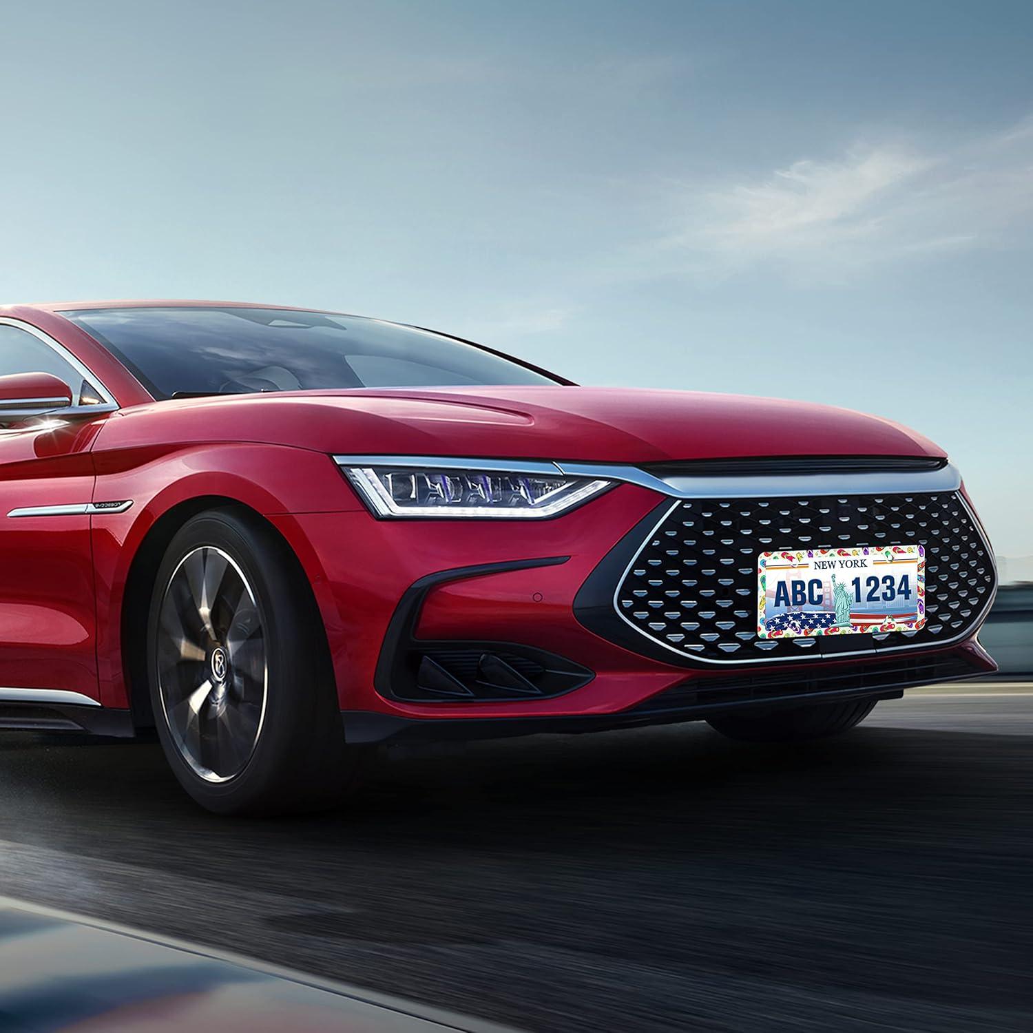 Marco de Placa de Licencia UNINDREM Acero Inoxidable Colorido