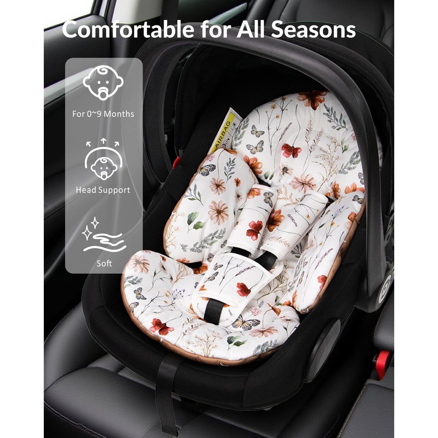 Inserto para asiento de auto para bebés Sweetwavet - Flor marrón