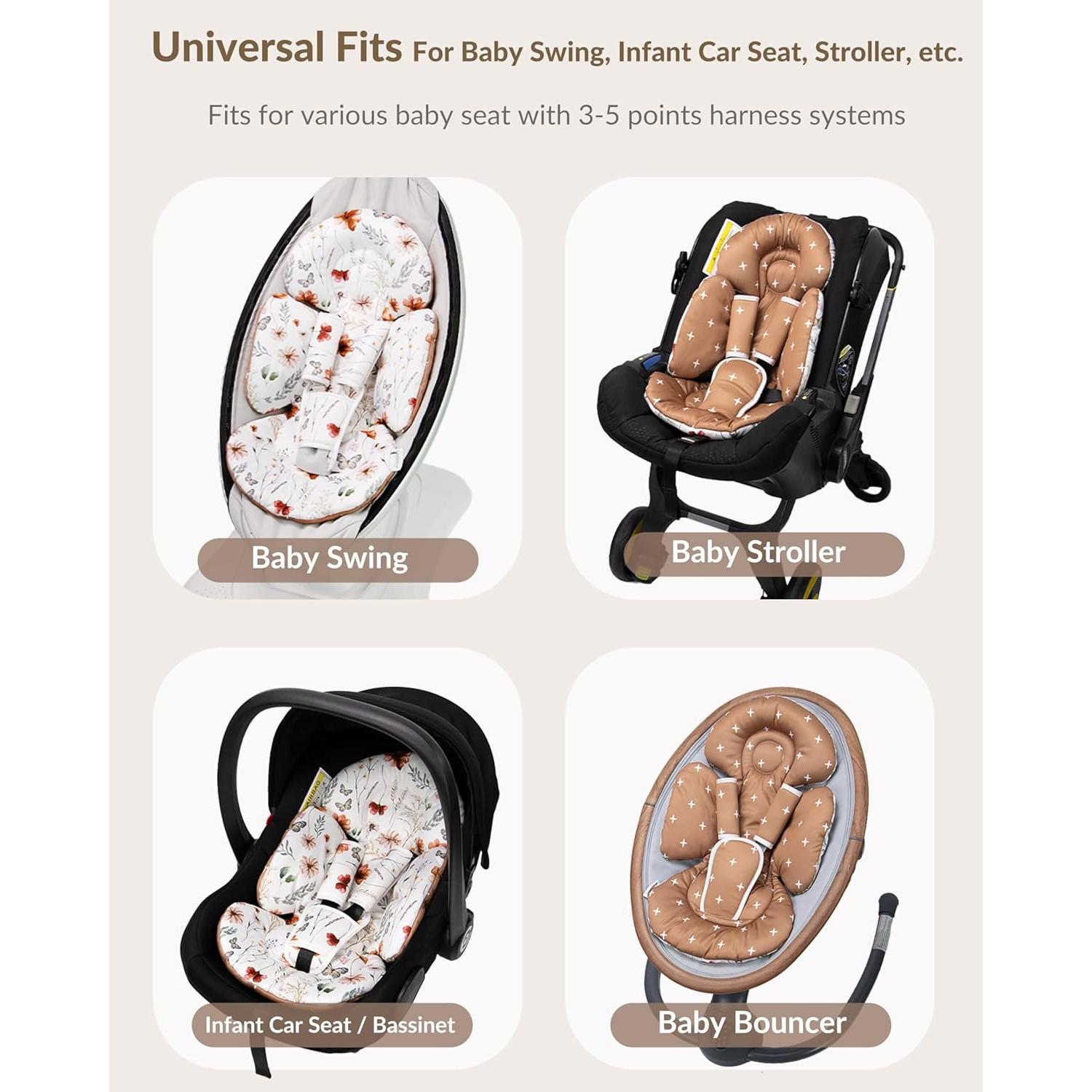 Inserto para asiento de auto para bebés Sweetwavet - Flor marrón