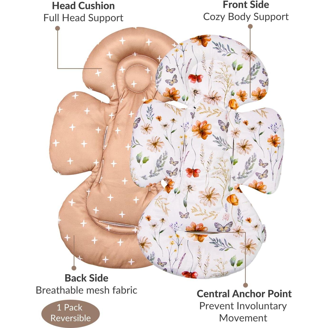 Inserto para asiento de auto para bebés Sweetwavet - Flor marrón