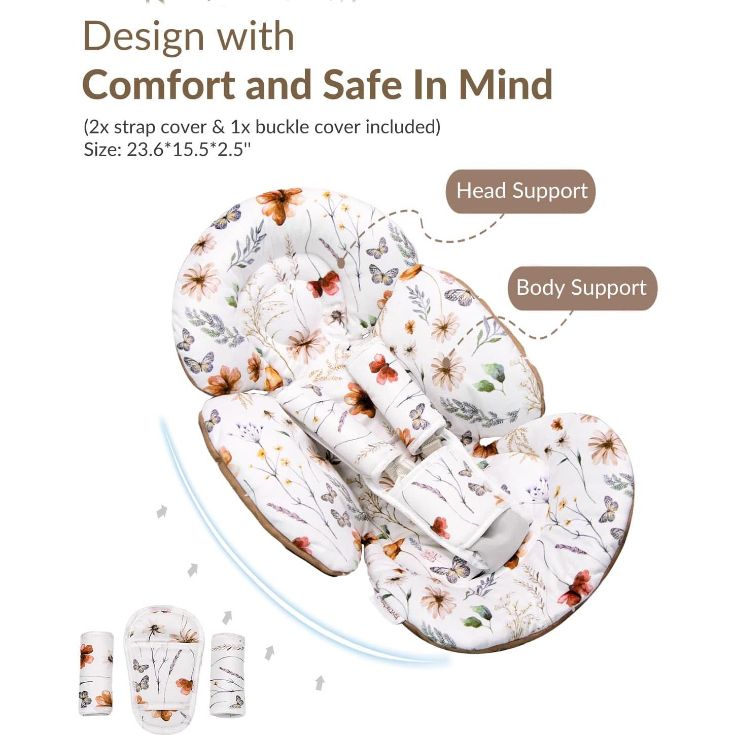 Inserto para asiento de auto para bebés Sweetwavet - Flor marrón