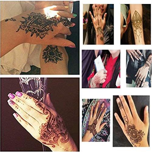Kit de Tatuajes Temporales de Henna Xmasir - 16 Hojas Reutilizables
