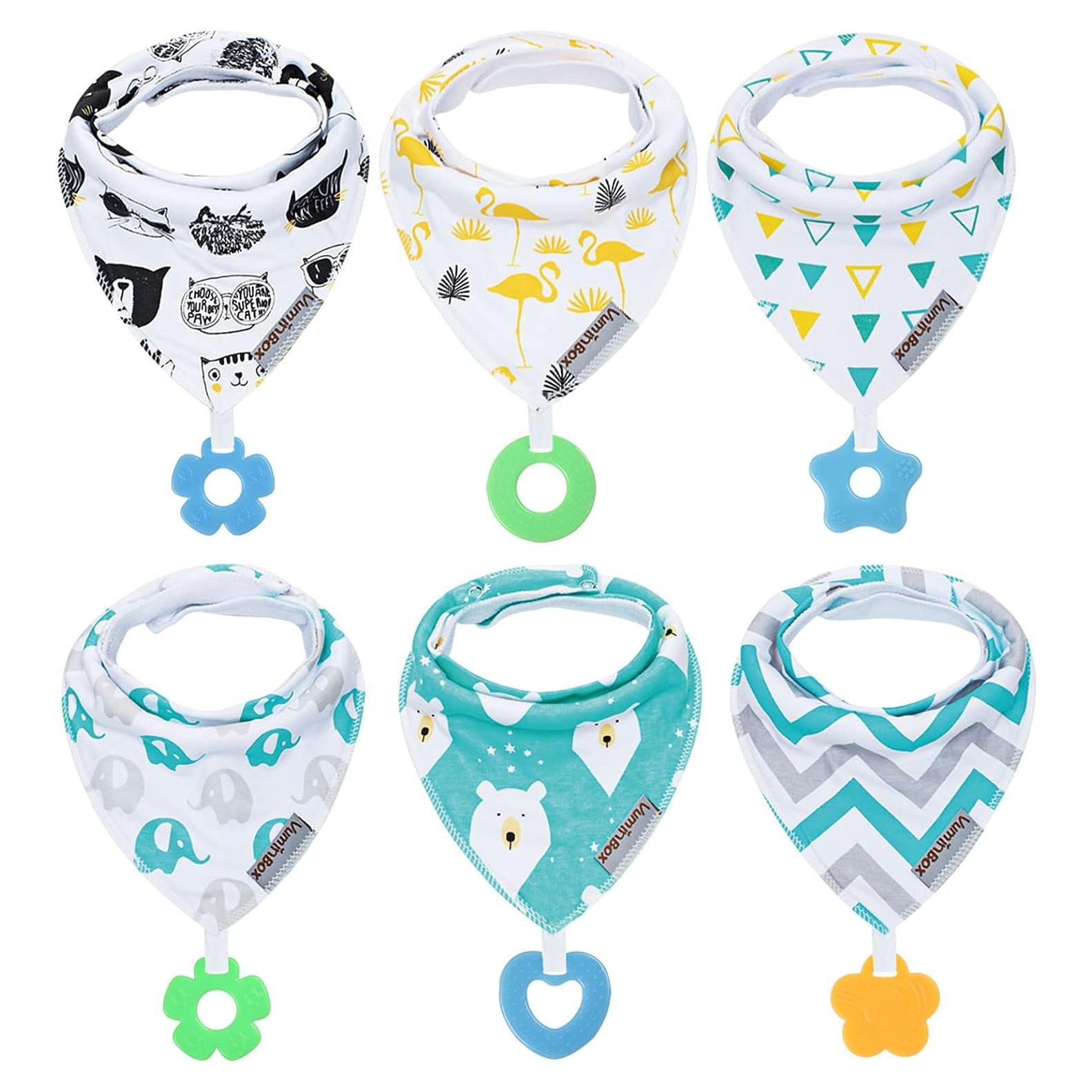 Baberos de Bandana para Bebés 6-Pack Algodón Orgánico Unisex