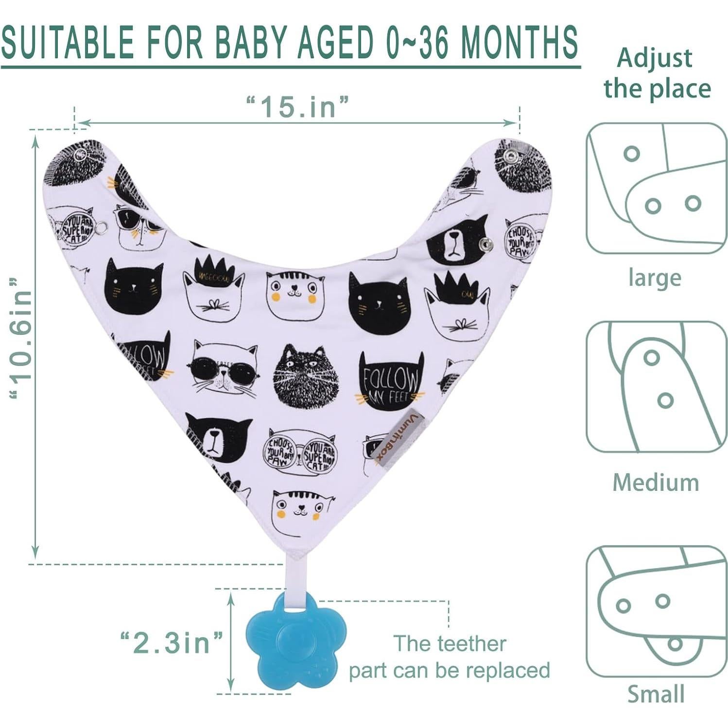 Baberos de Bandana para Bebés 6-Pack Algodón Orgánico Unisex