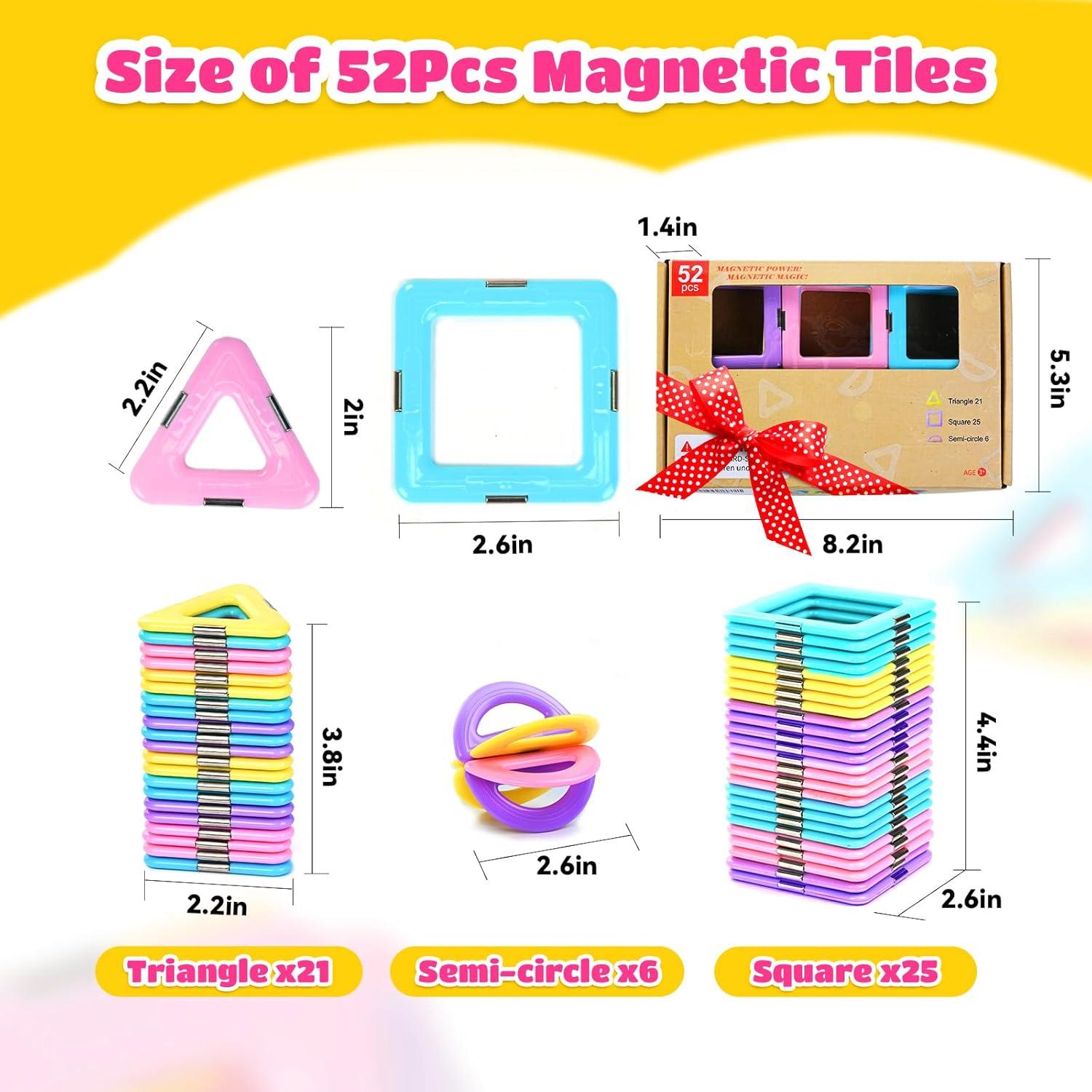 Juguete de Viaje Magnético Magblock 52PCS para Niños 3-8 Años