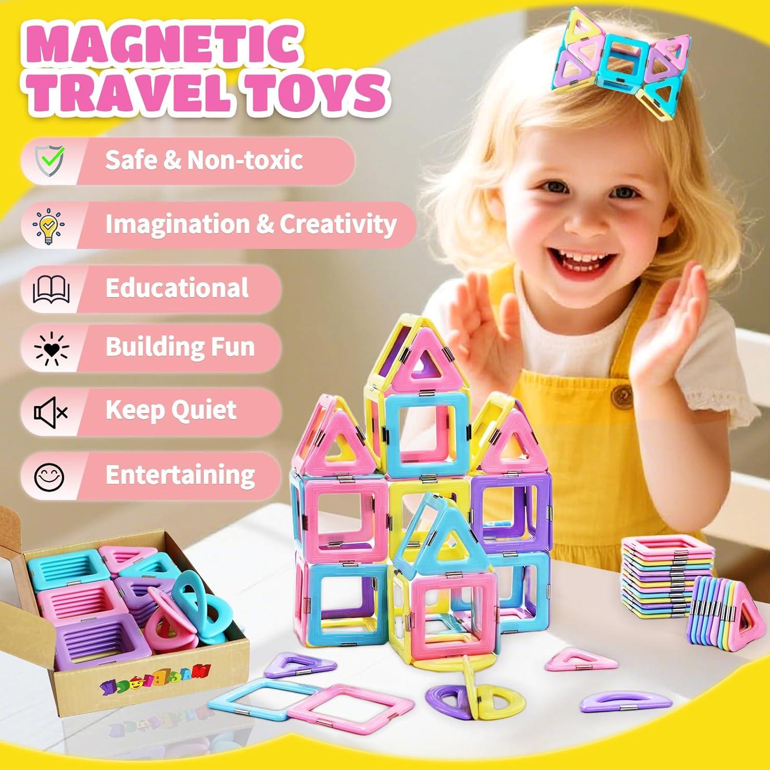 Juguete de Viaje Magnético Magblock 52PCS para Niños 3-8 Años