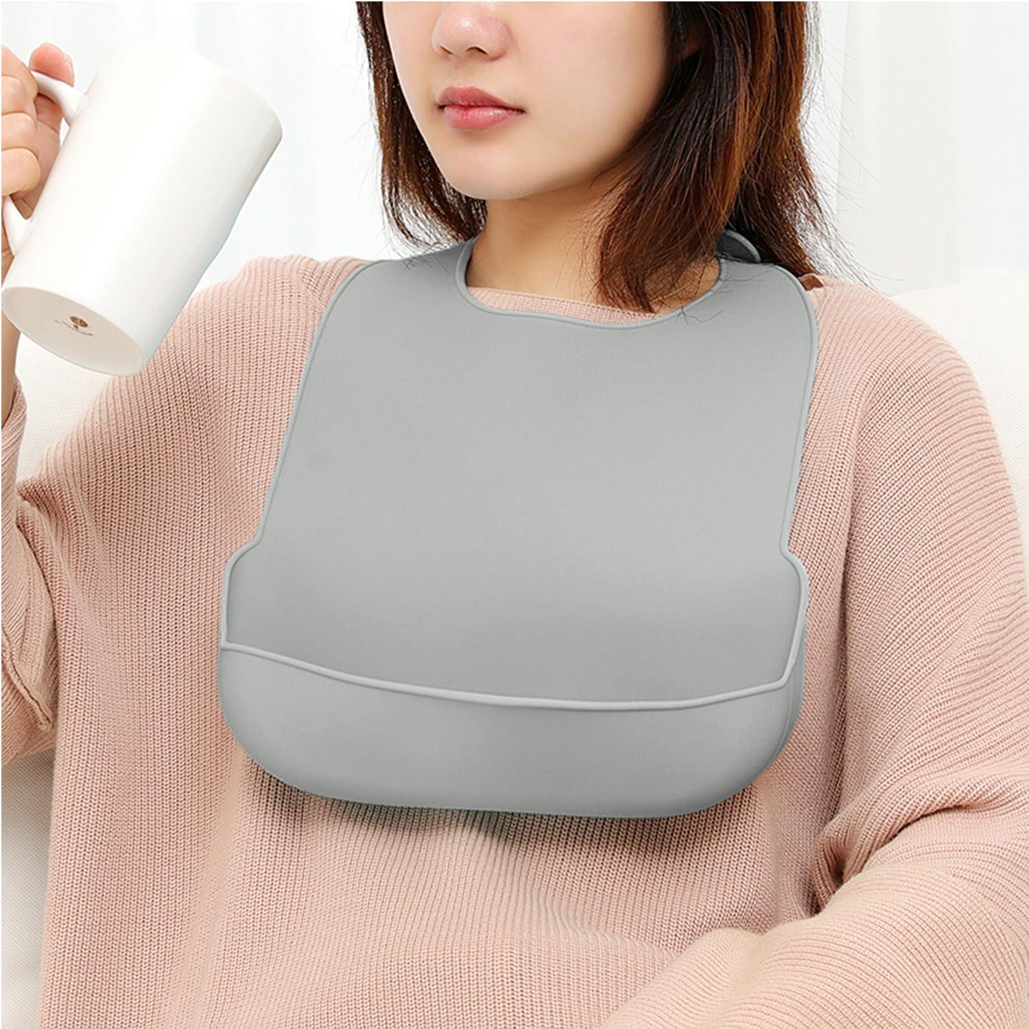 2 Baberos de Silicona Impermeables para Adultos YYGMSS - Lavables