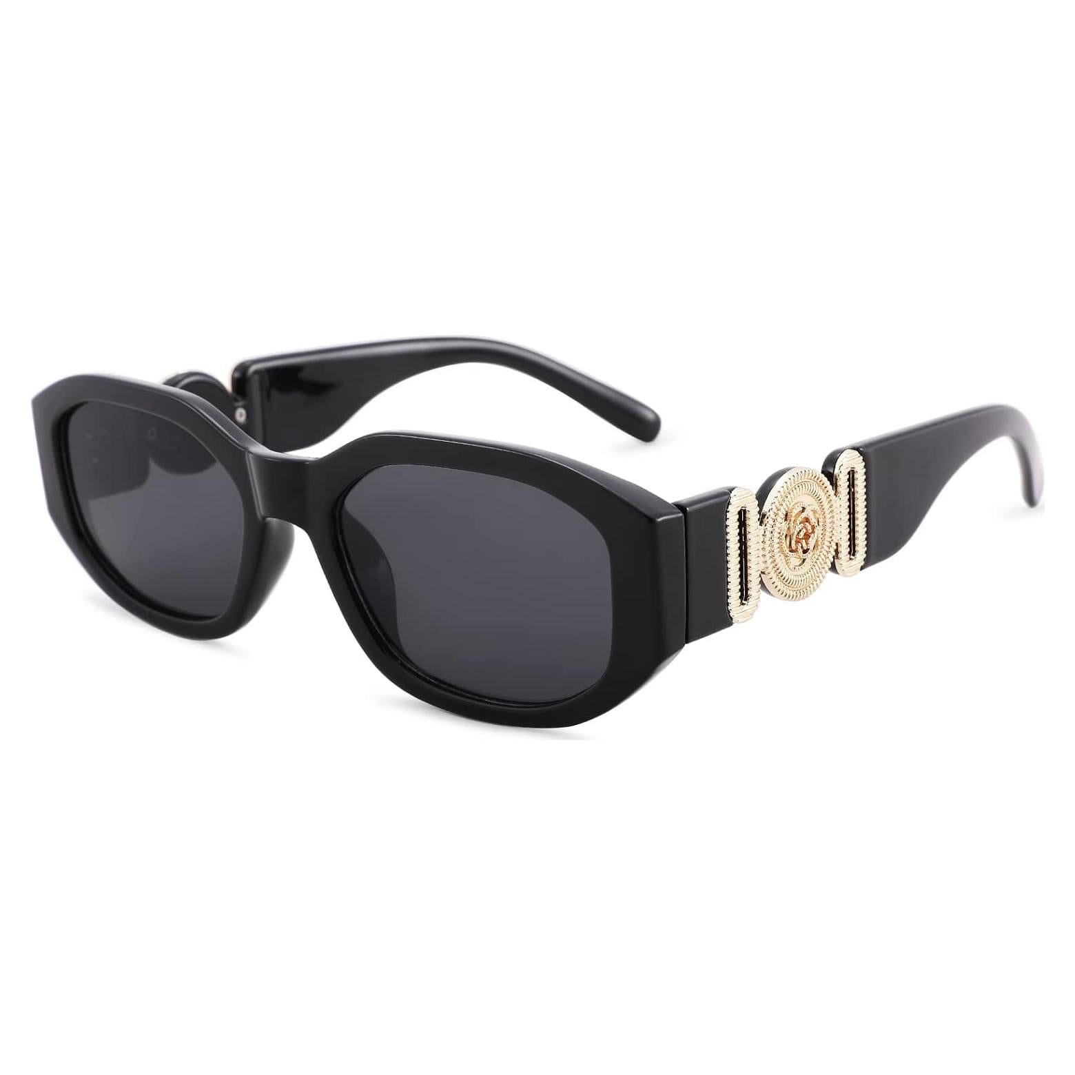 Gafas de sol rectangulares COASION UV400 para mujer - Negro/Gris