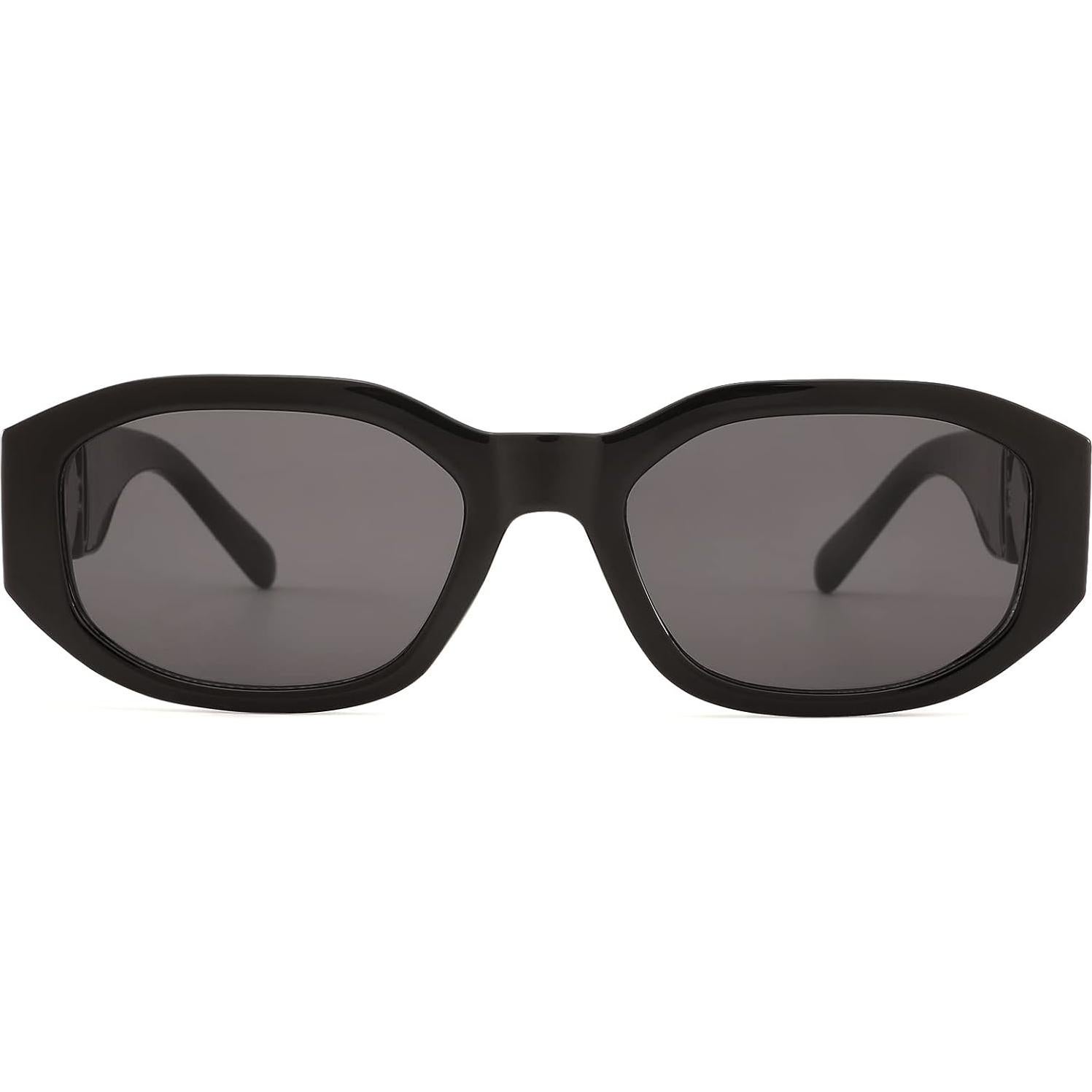 Gafas de sol rectangulares COASION UV400 para mujer - Negro/Gris