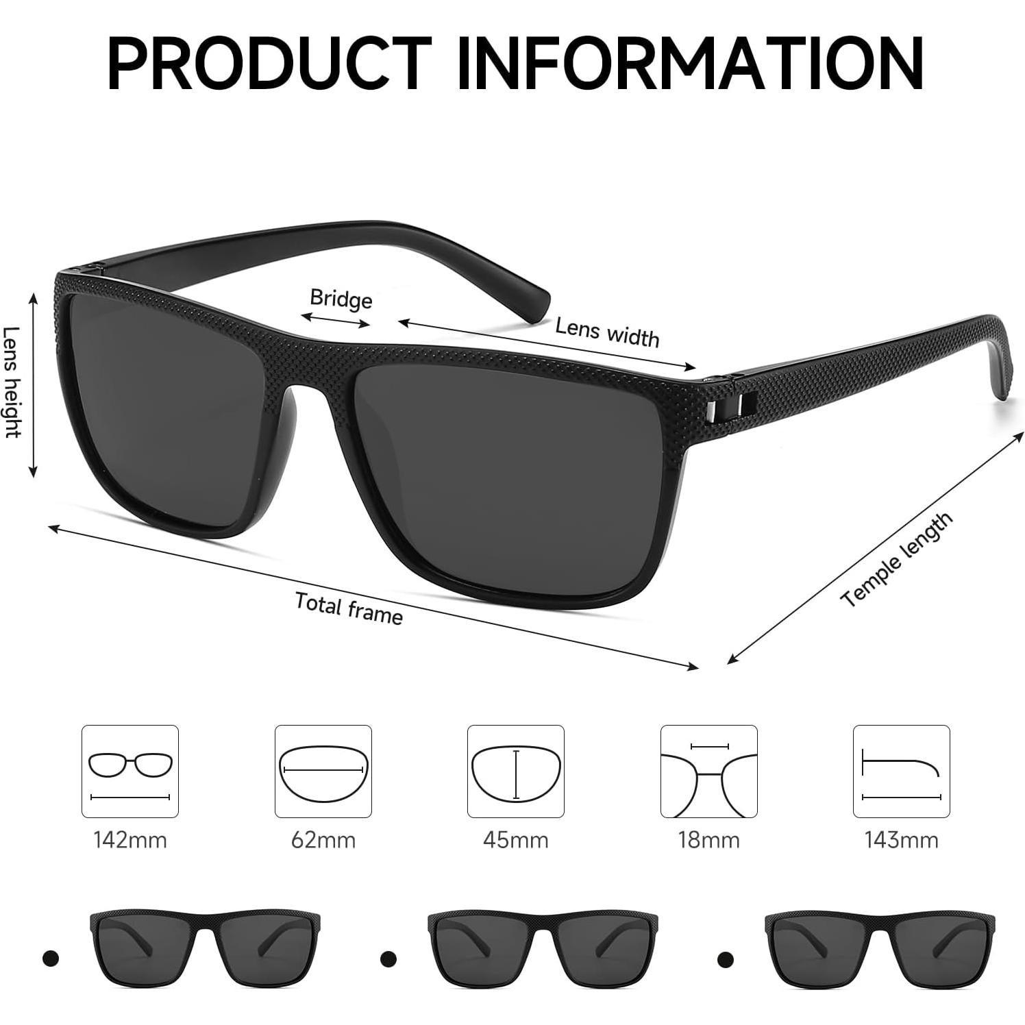 Gafas de sol polarizadas MASDUN Vision UV400 - 3 Paquetes