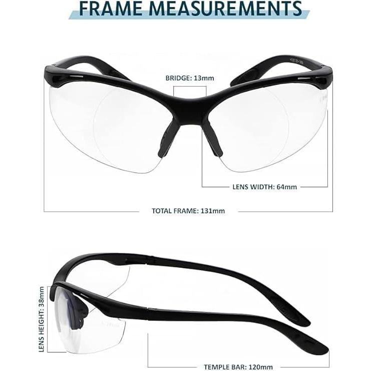 Gafas de Lectura de Seguridad Magnificadoras 1.0D - Marco Negro